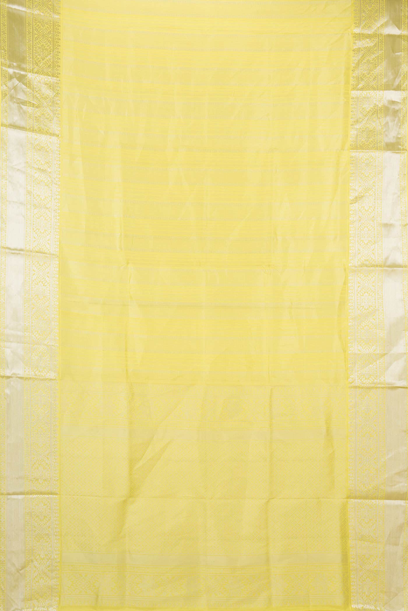 Lemon Yellow Dual Tone Soft Silk Saree - Image 4