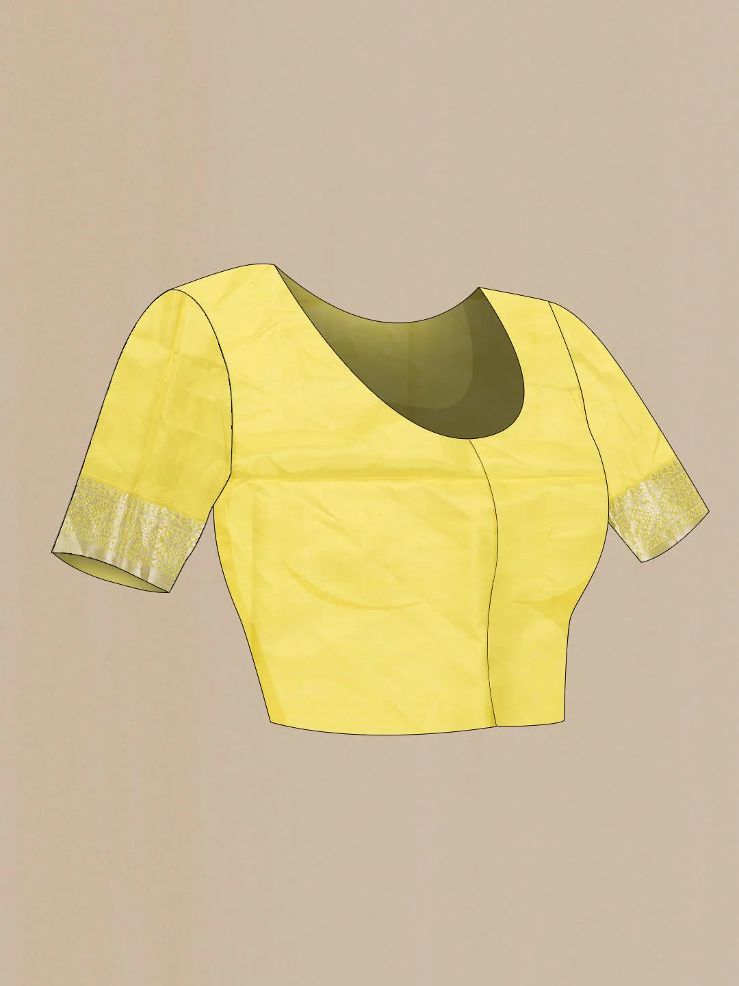 Lemon Yellow Dual Tone Soft Silk Saree - Image 6