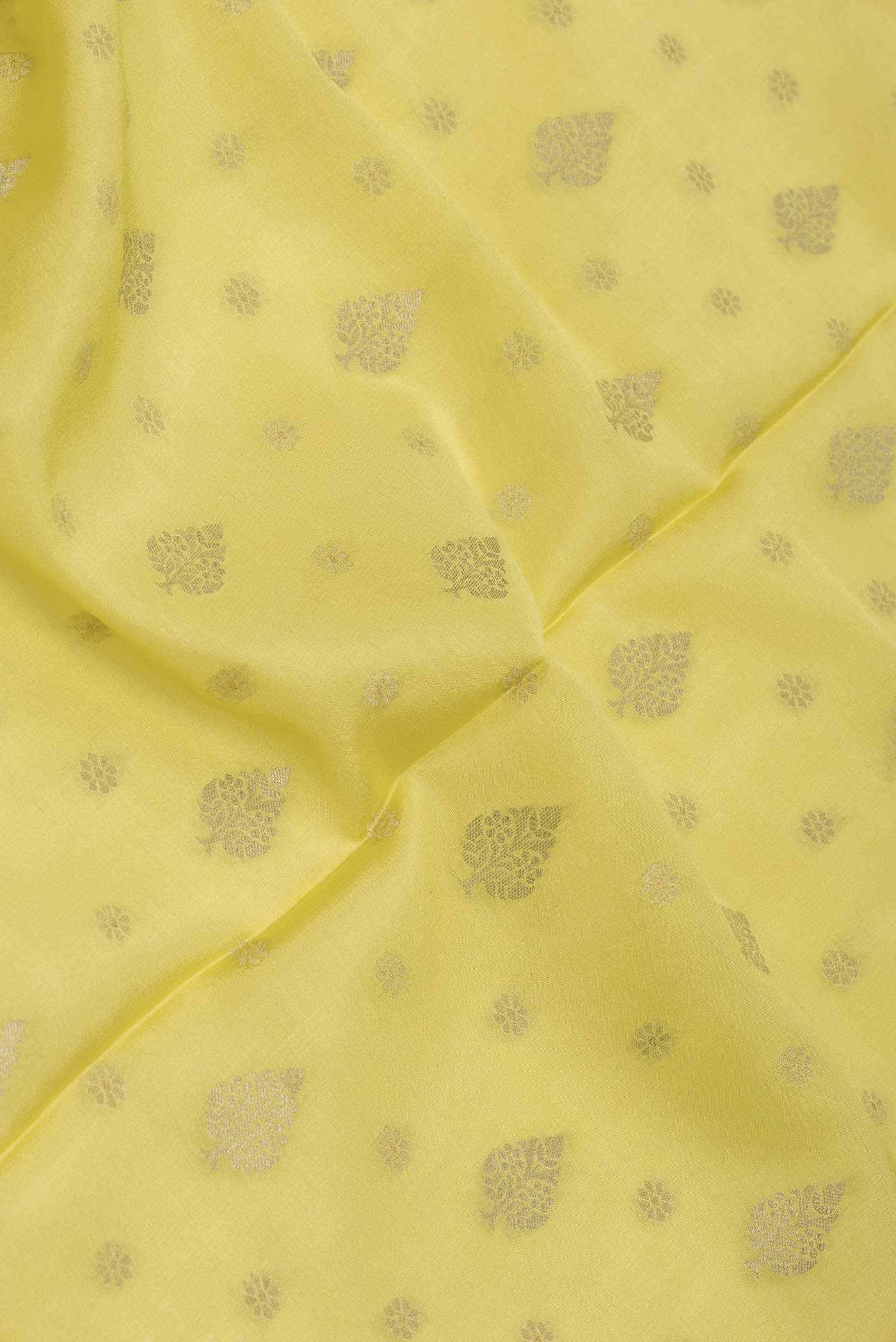 Lemon Yellow Dual Tone Tussar Silk Saree - Image 2