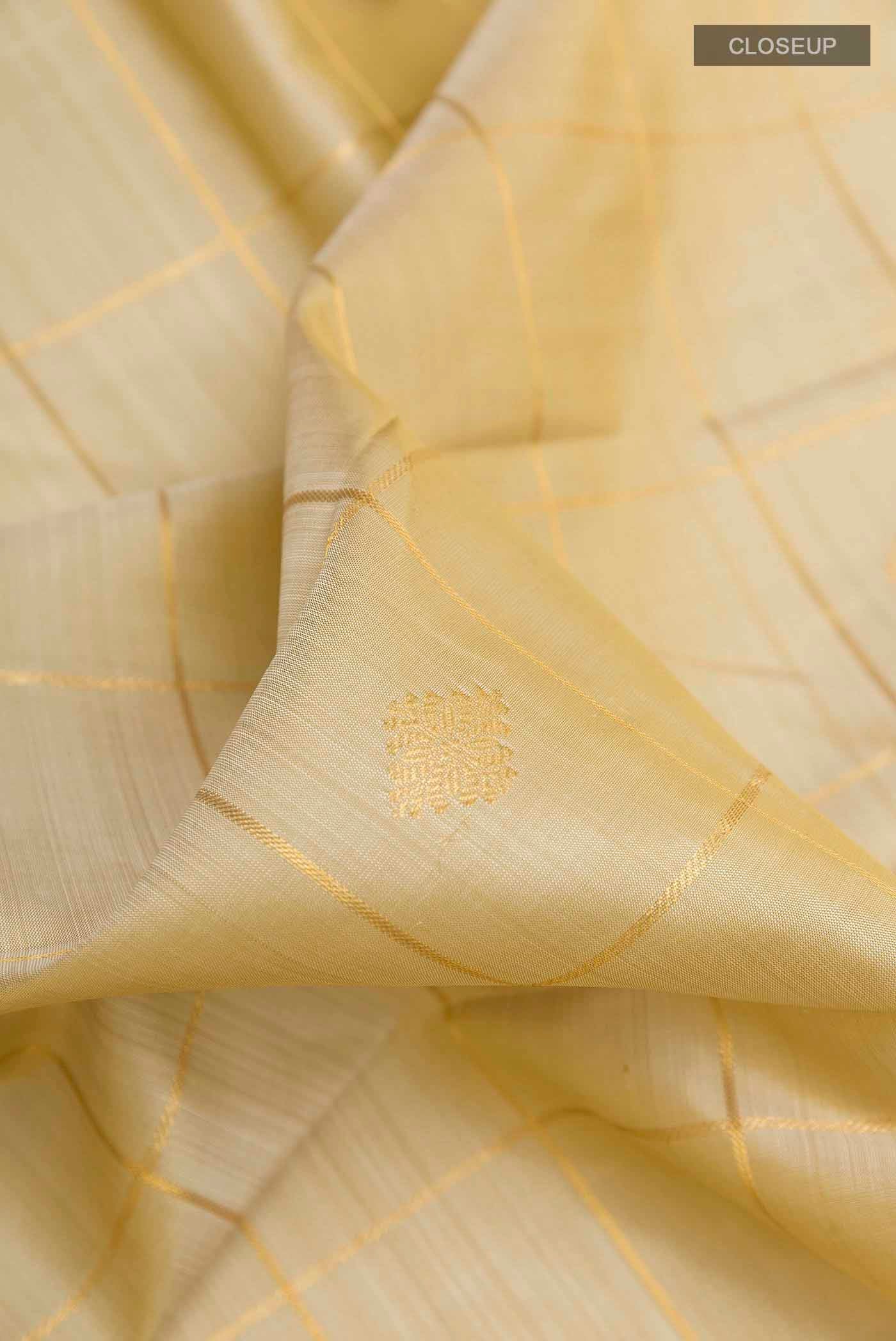 Beige Kanjivaram Silk Saree - Image 2