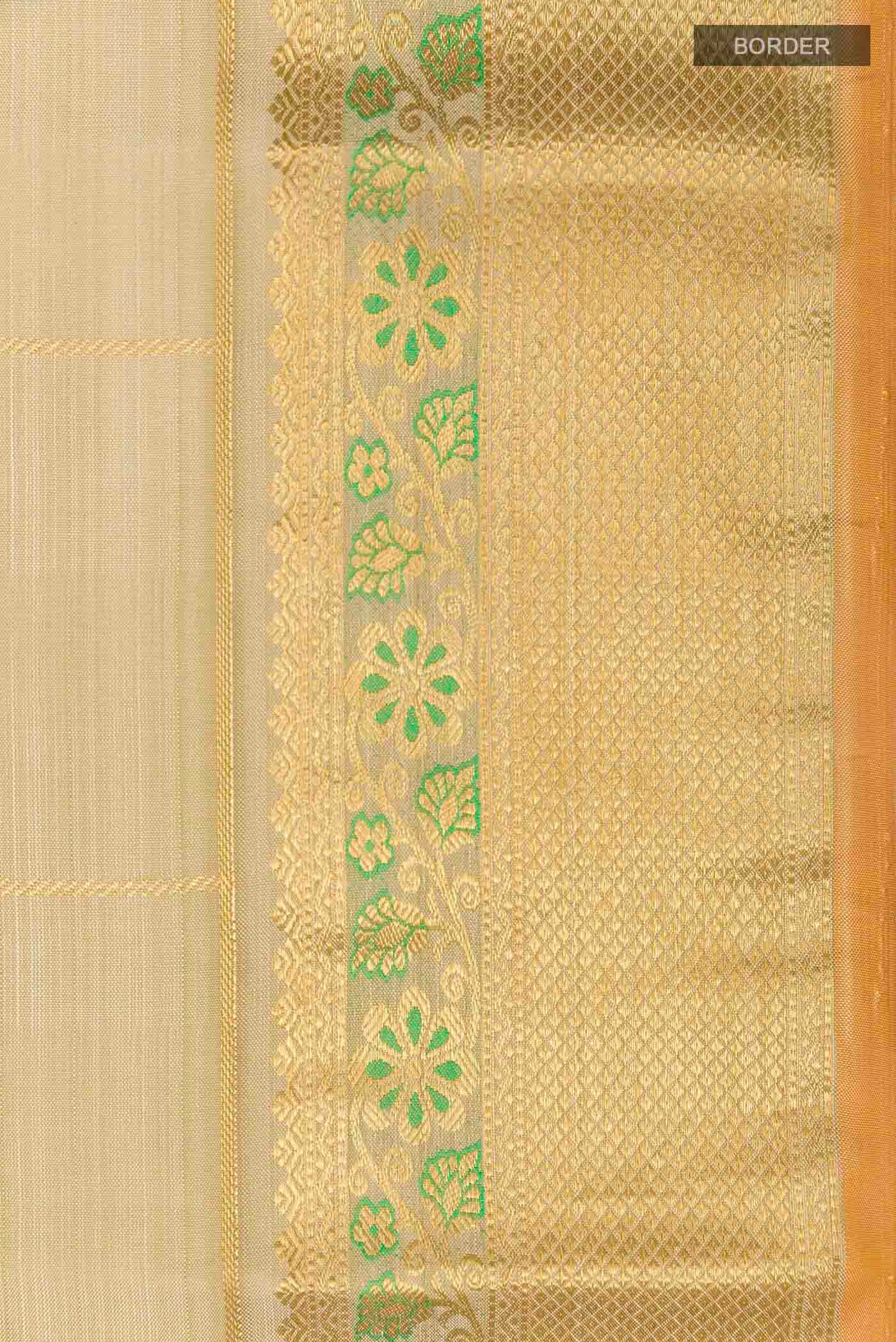 Beige Kanjivaram Silk Saree - Image 3