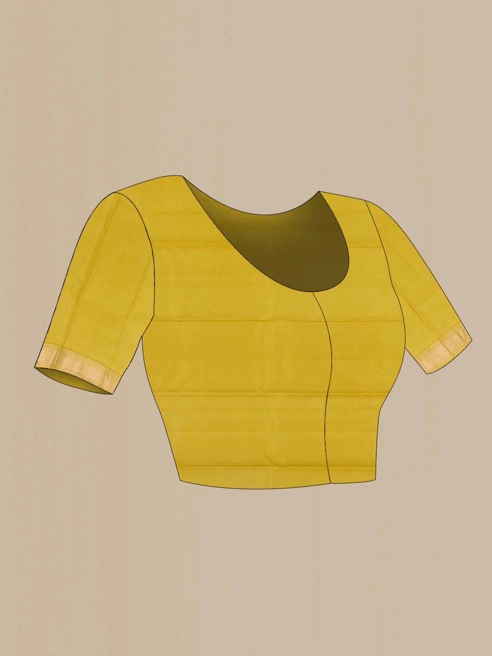 Lemon Yellow Kanjivaram Silk Saree - Image 2