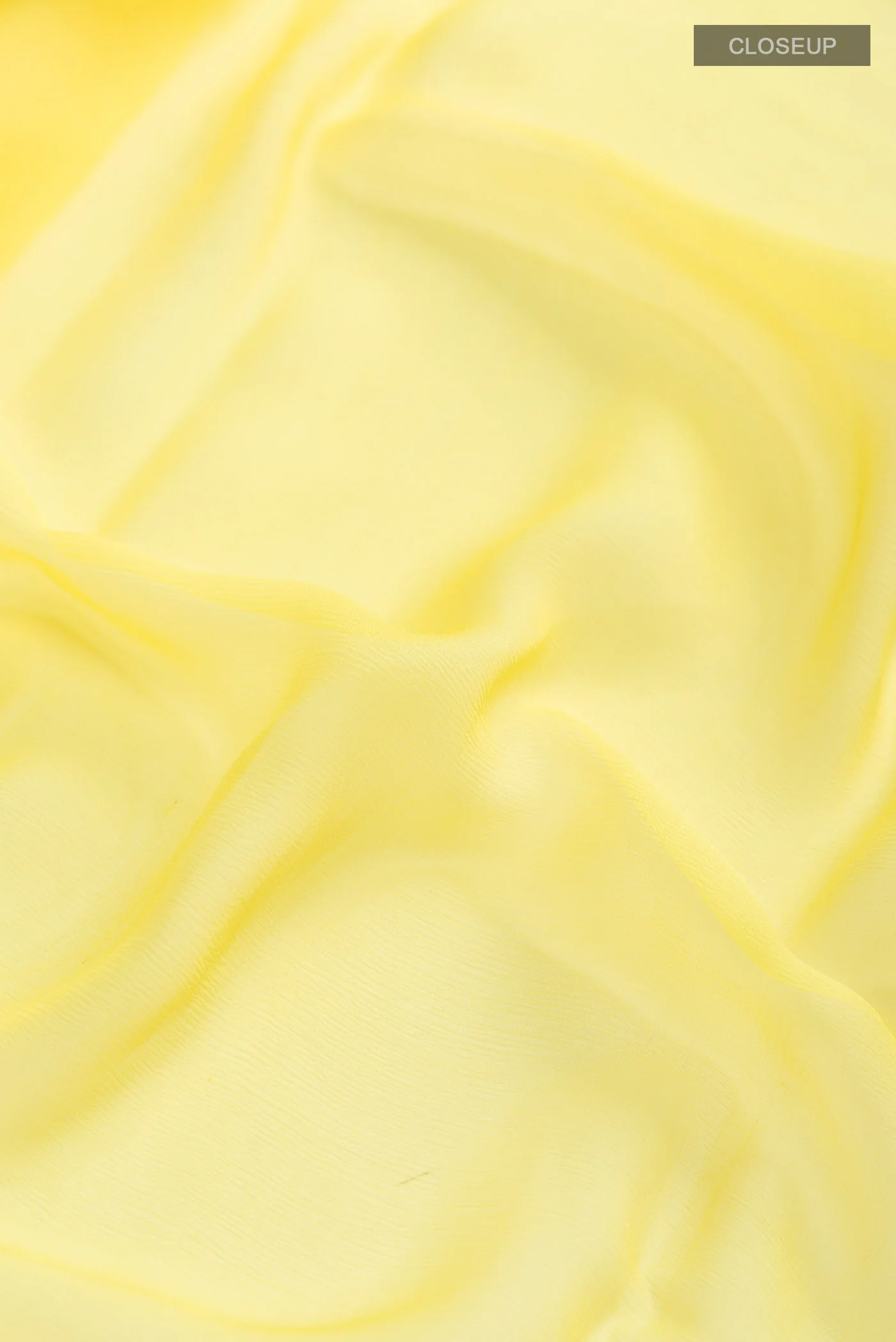 Lemon Yellow Mysore Chiffon Saree - Image 2