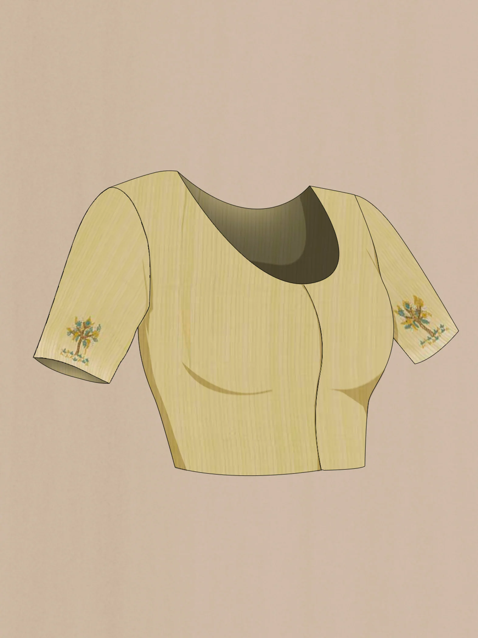 Lemon Yellow Mysore Georgette Saree - Image 2