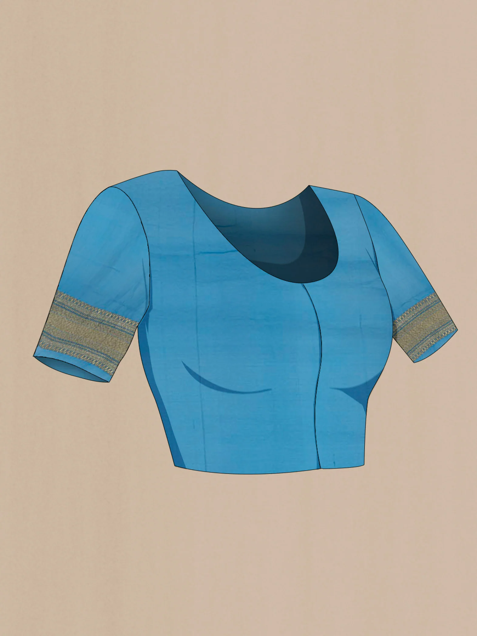 Blue Banarasi Georgette Saree - Image 4