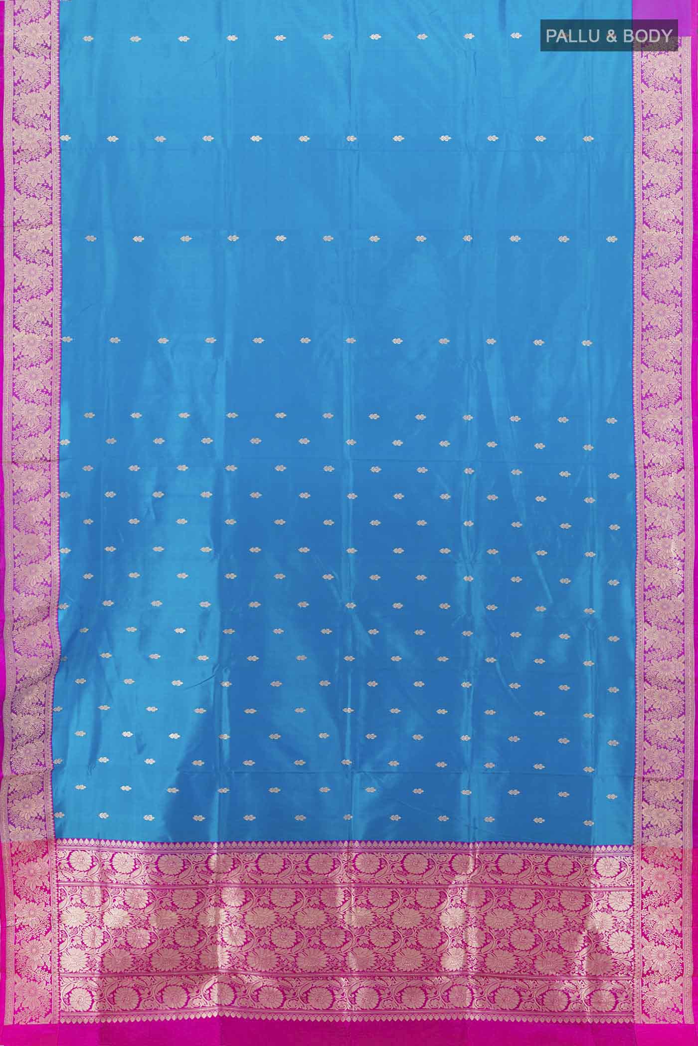Blue Banarasi Katan Silk Saree - Image 5