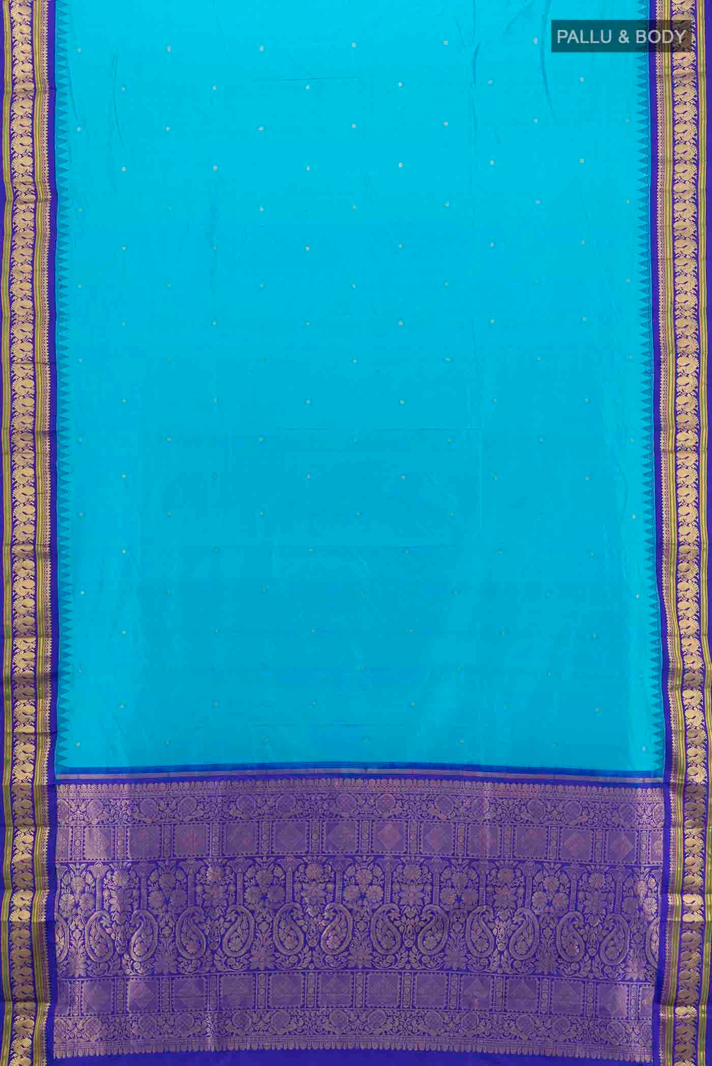 Light Blue Bangalore Silk - kadyal Saree - Image 5