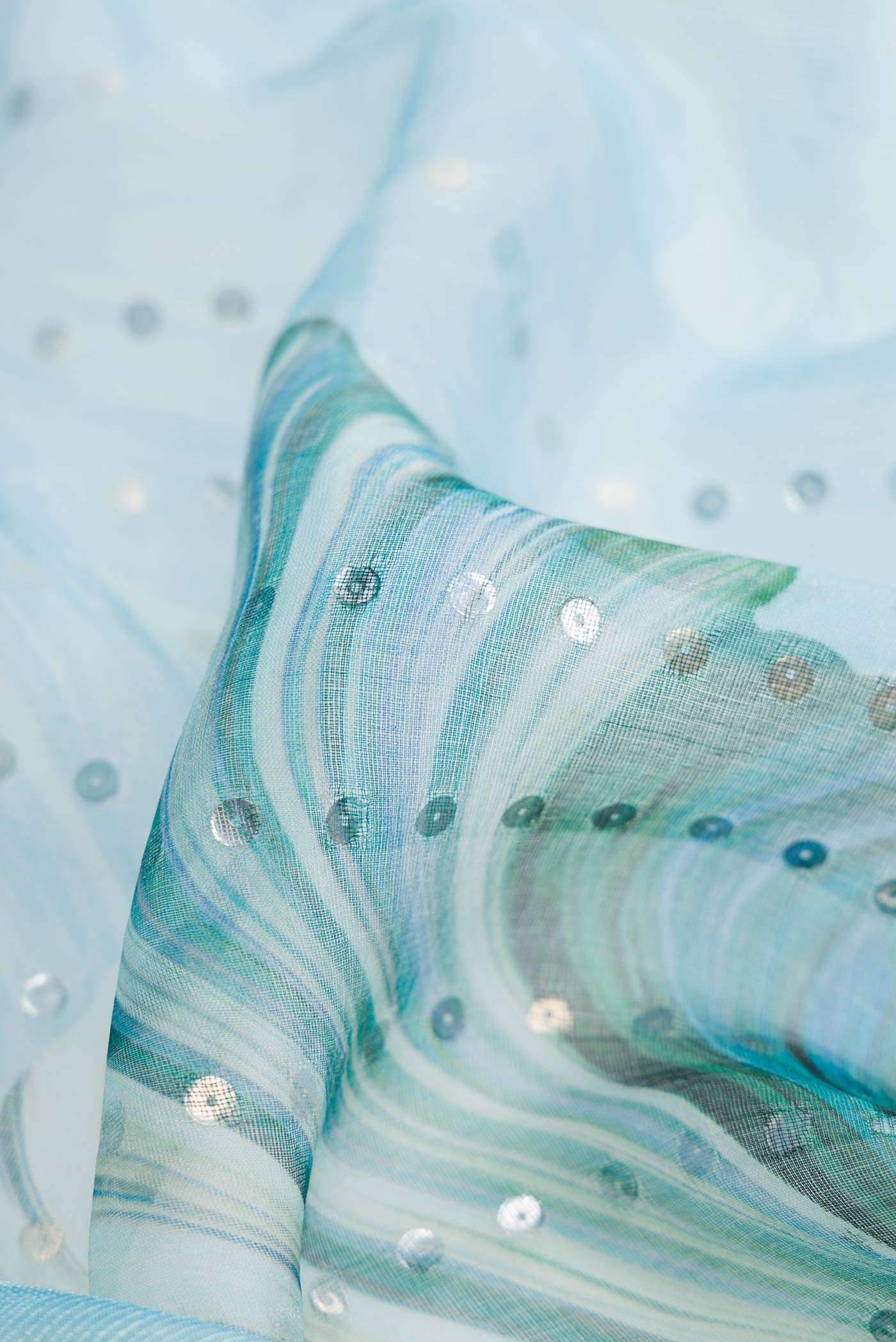 Light Blue Dual Tone Tussar Silk Saree - Image 2