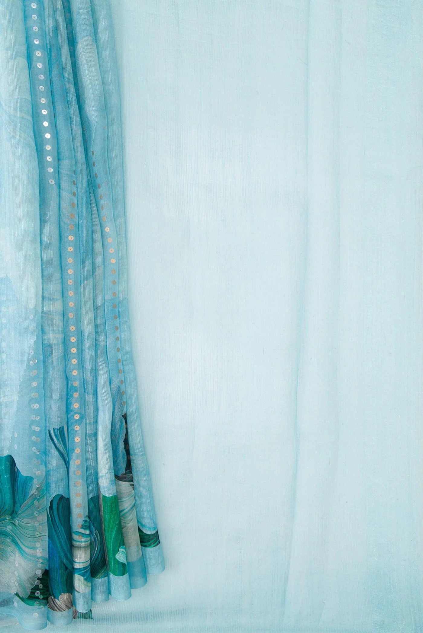 Light Blue Dual Tone Tussar Silk Saree - Image 3