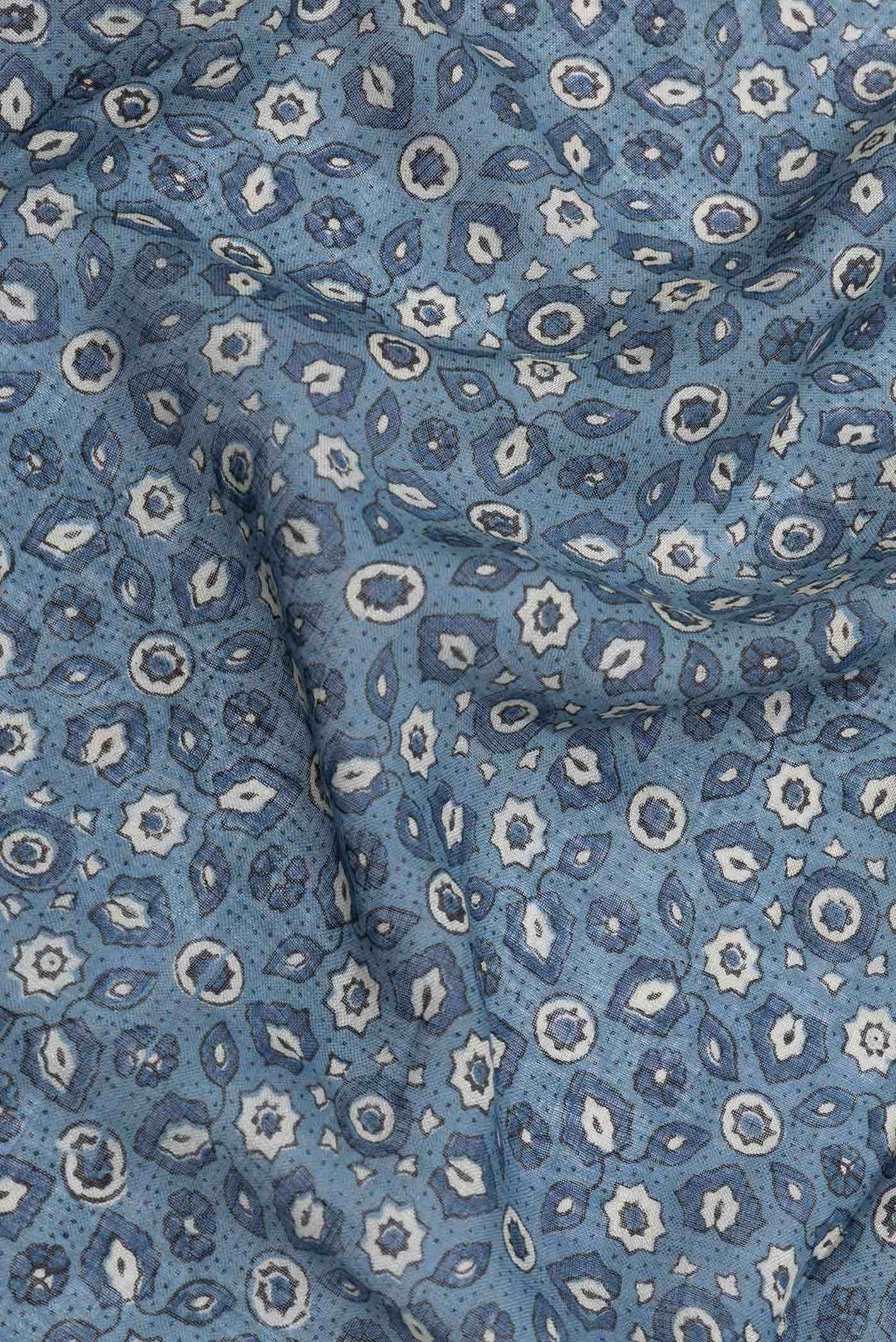 Light Blue Dual Tone Tussar Silk Saree - Image 2
