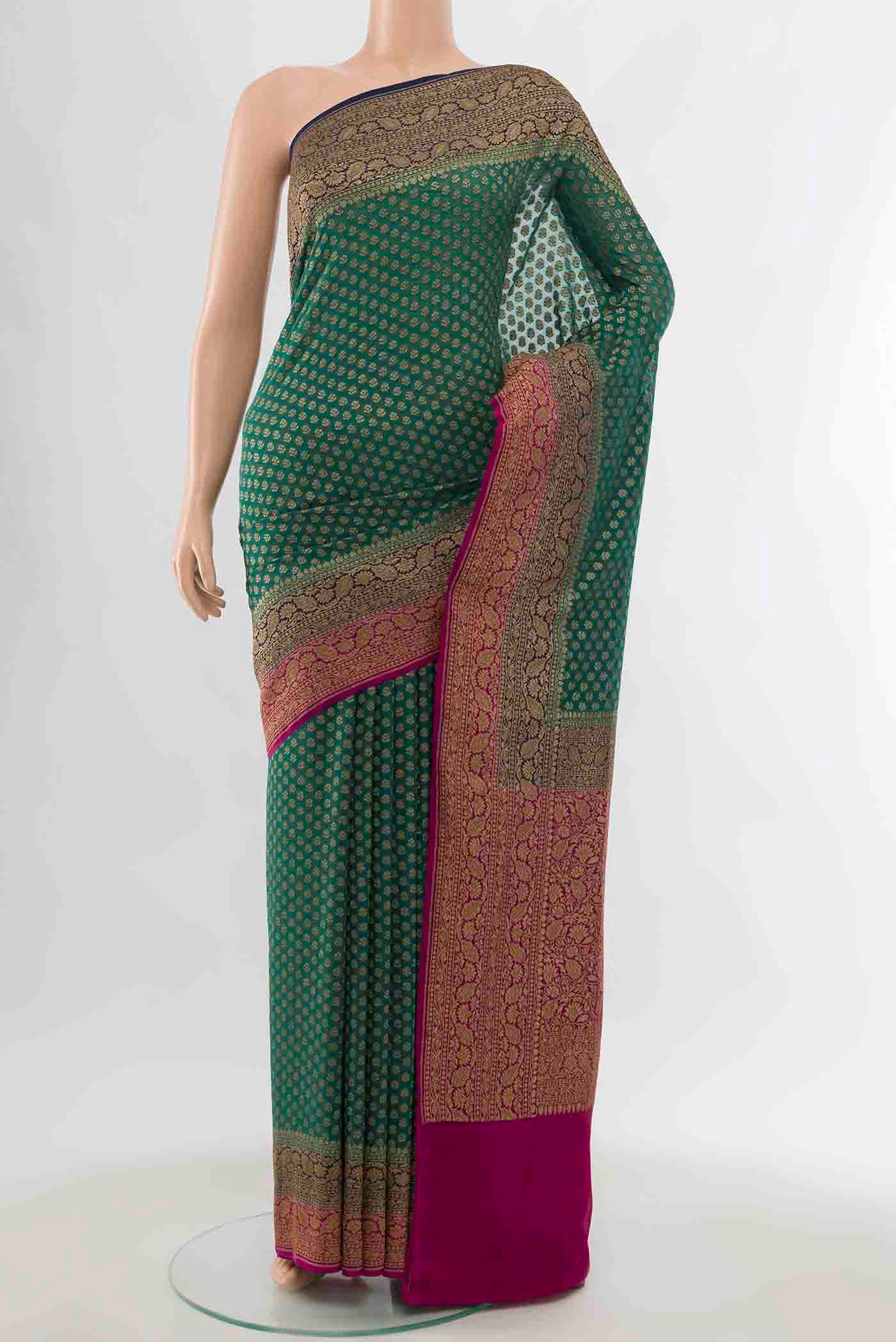 Blue Banarasi Georgette Saree