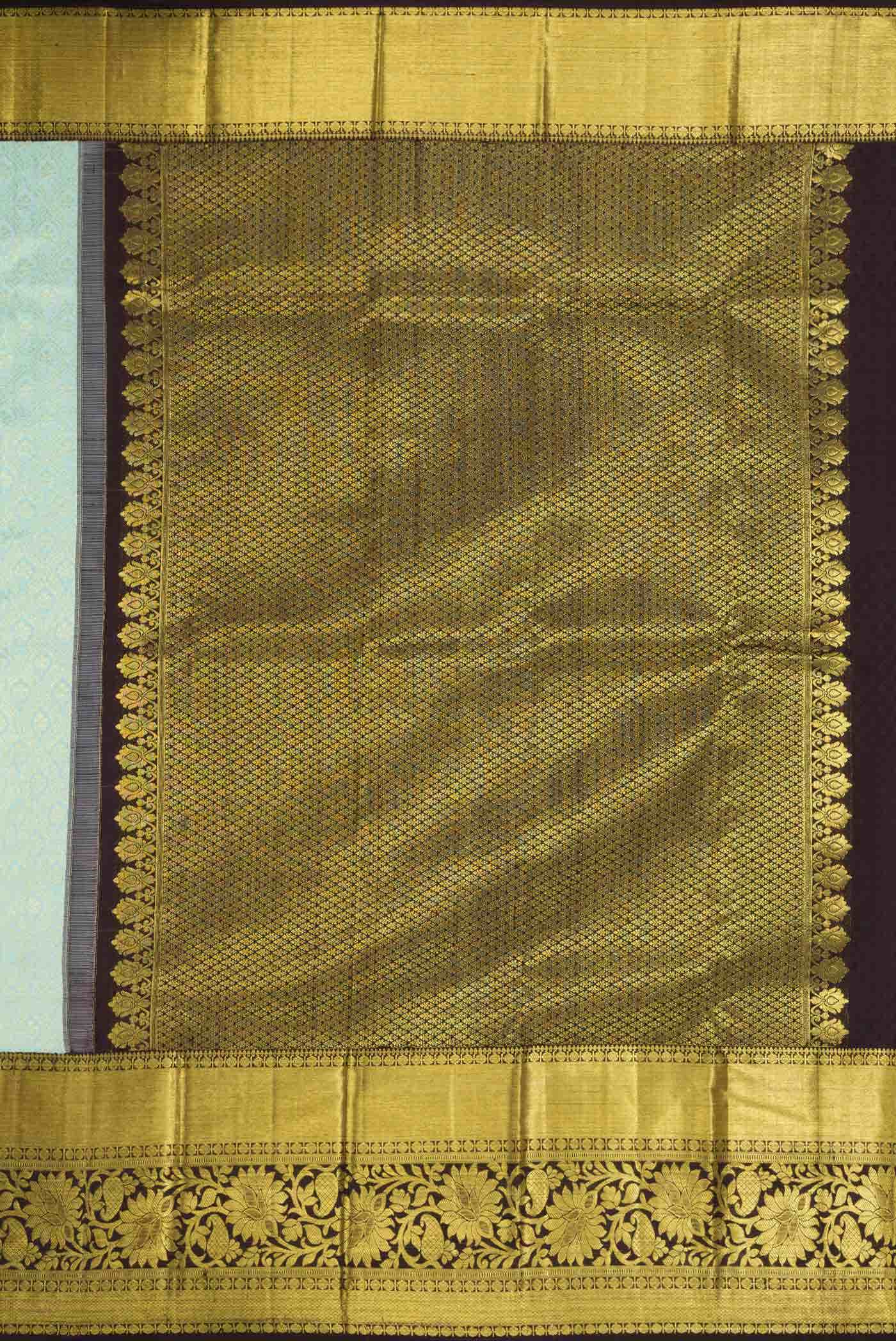 Light Blue Kanchipuram Silk Saree - Image 10