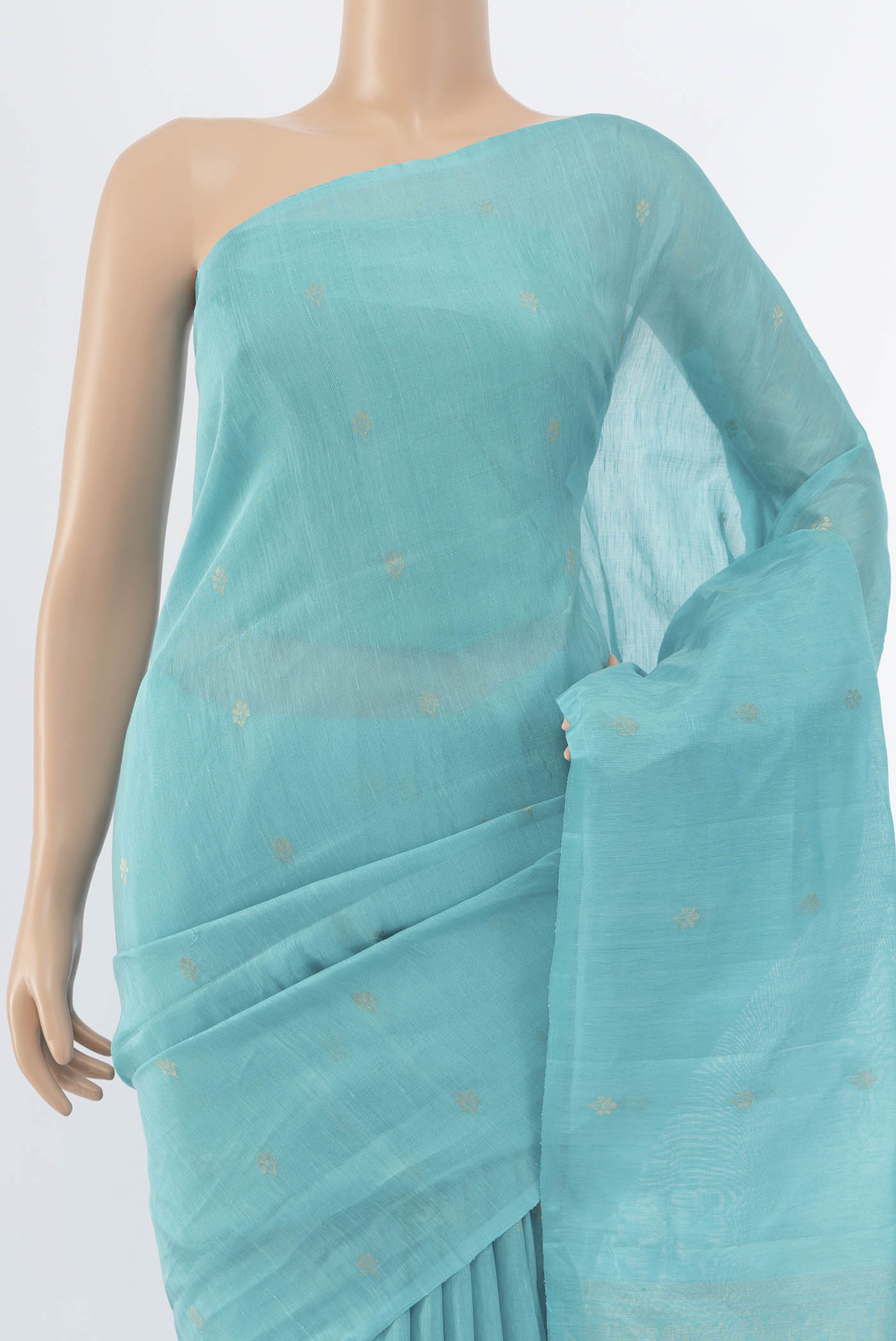 Light Blue Soft Silk Saree - Image 2