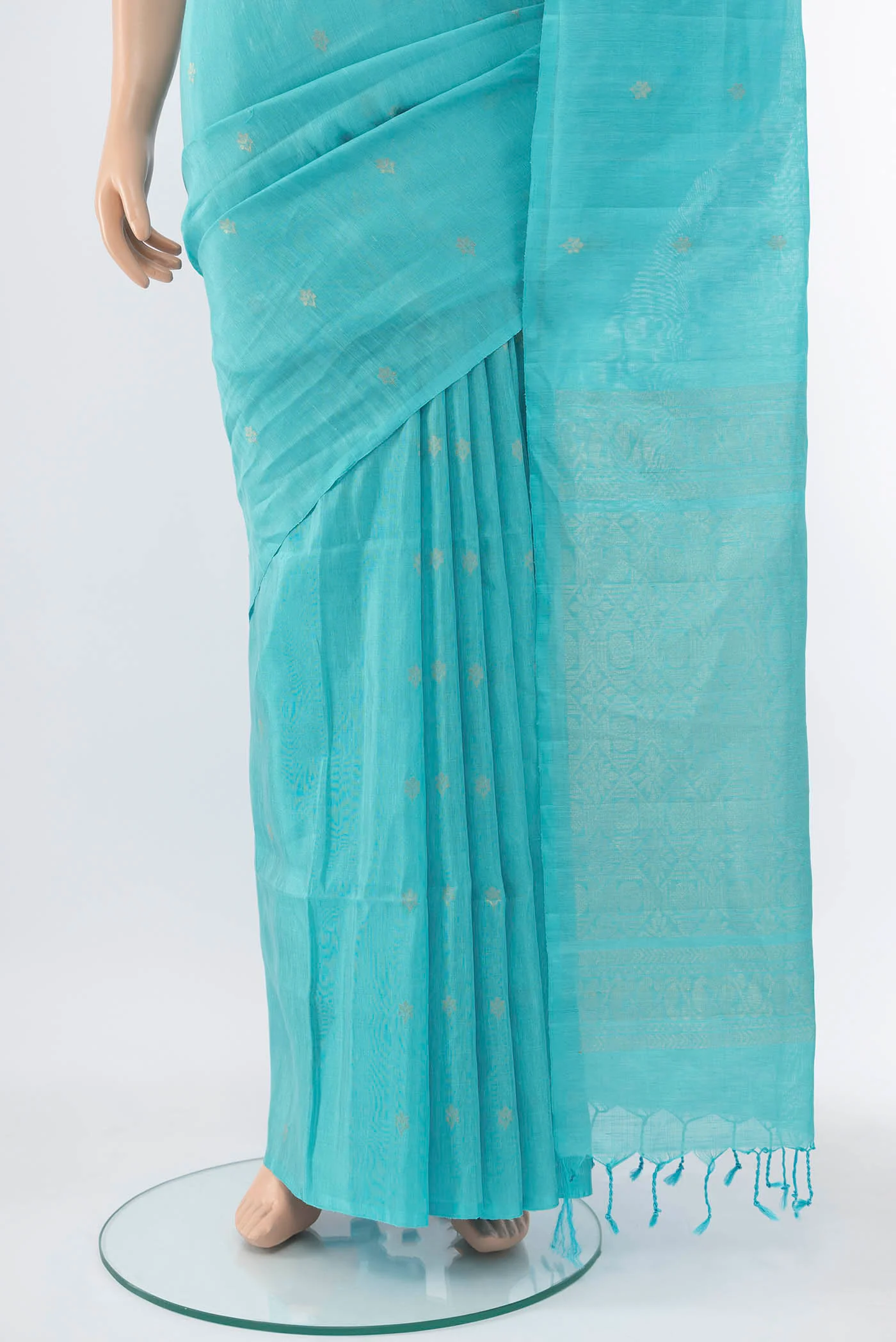 Light Blue Soft Silk Saree - Image 3