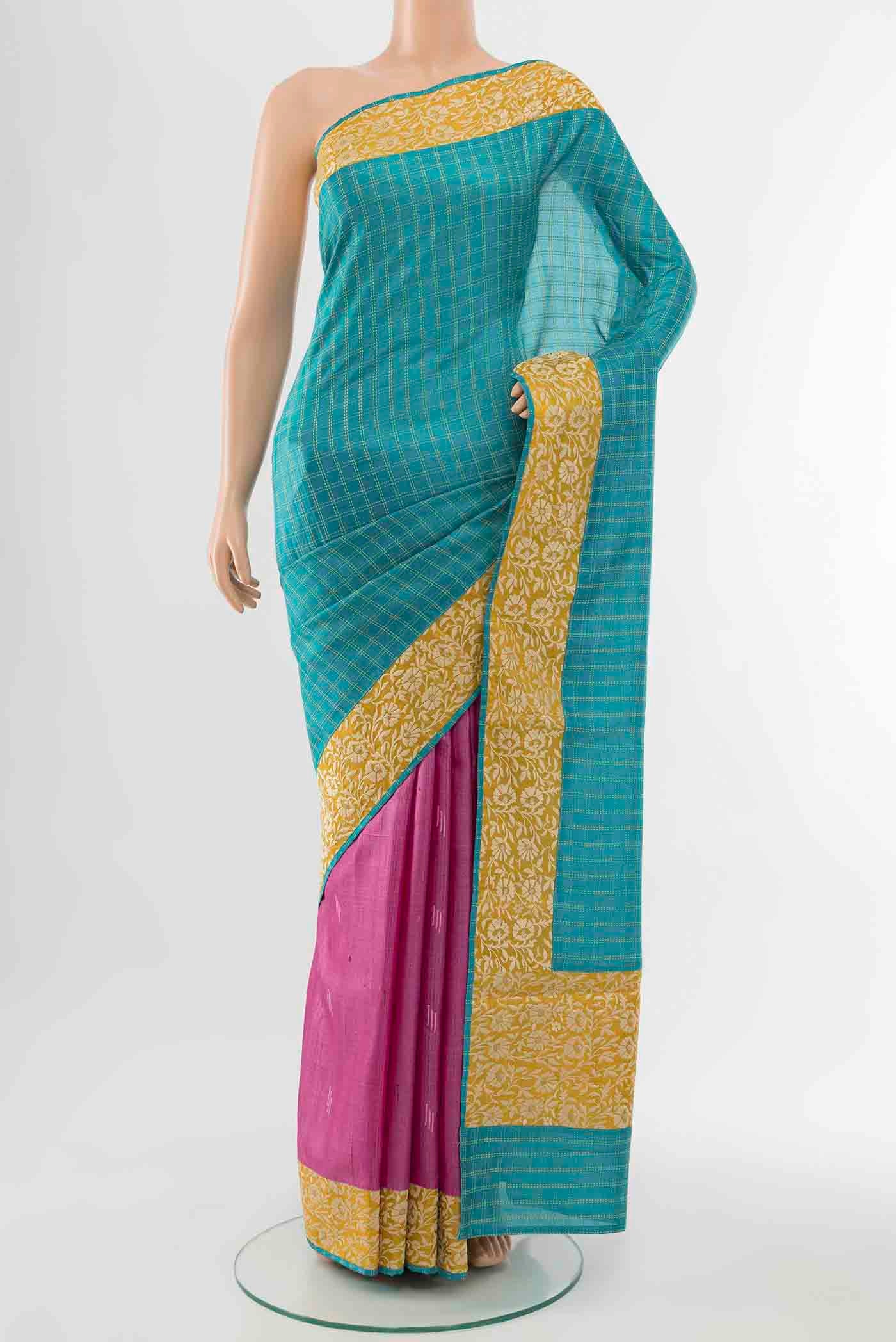 Light Blue Tussar Silk Saree