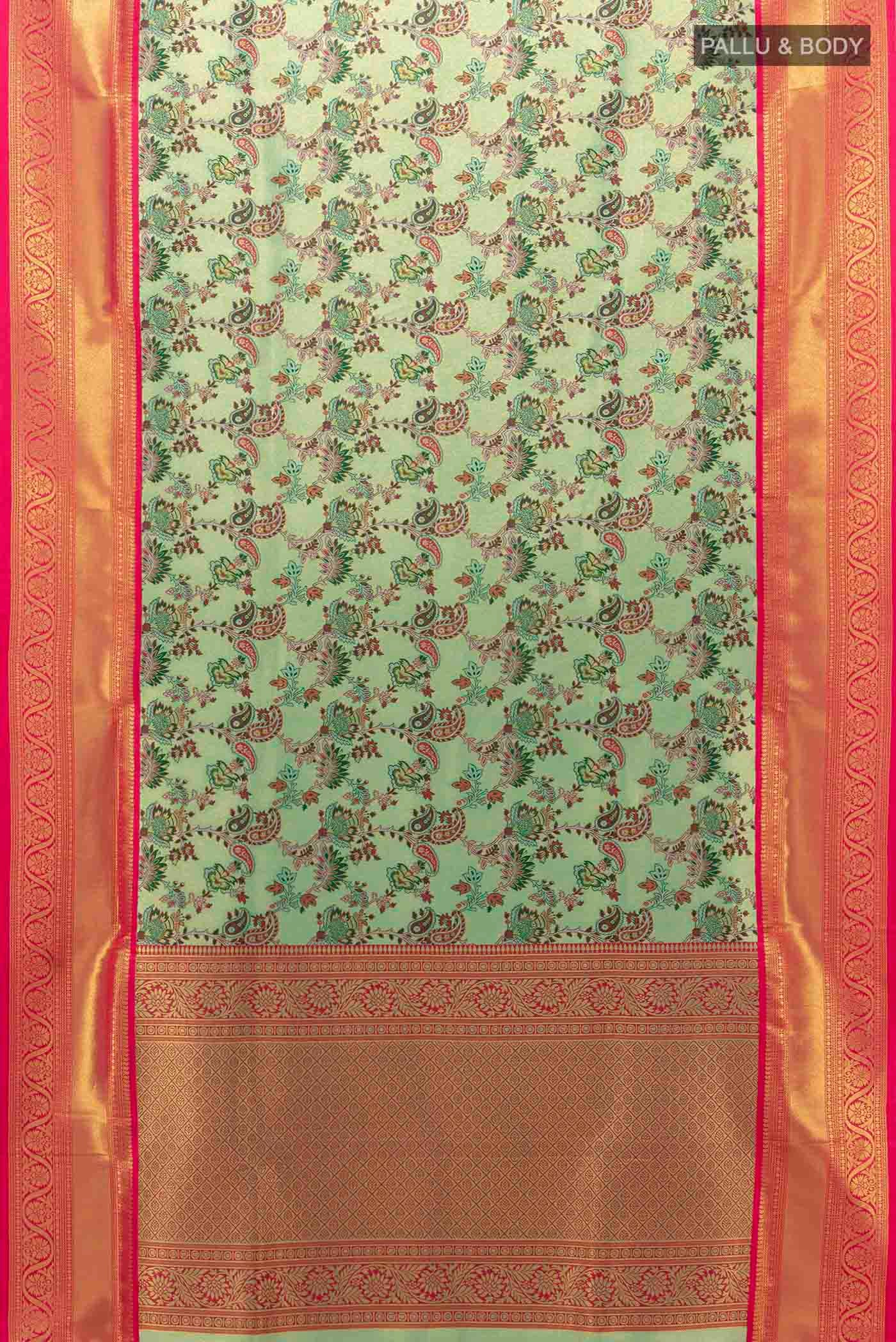 Light Green Blended Art Silk Saree - Image 5