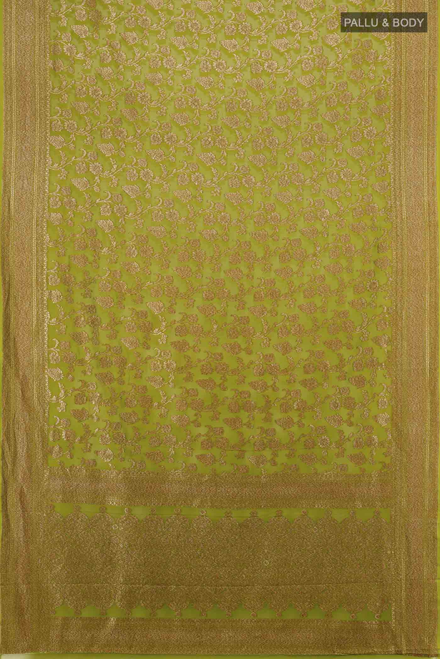 Green Banarasi Georgette Saree - Image 5