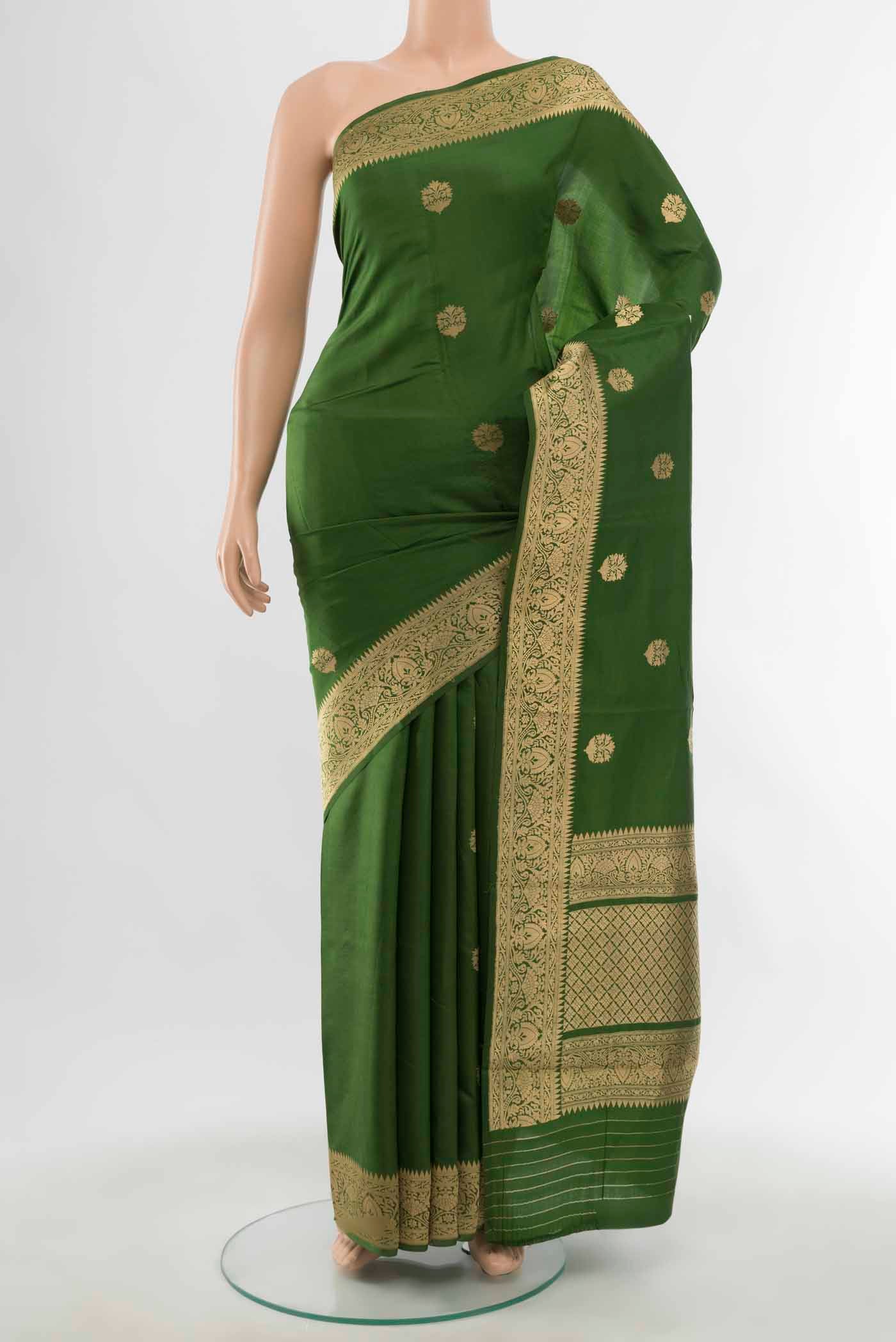 Green Banarasi Katan Silk Saree