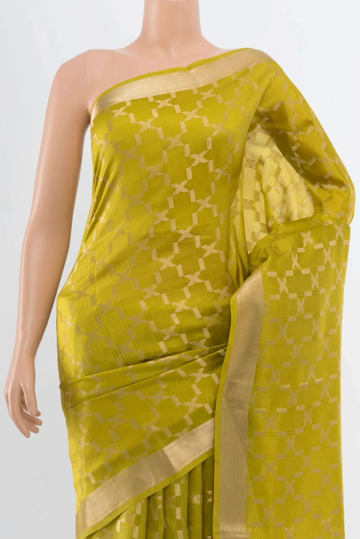 Mehandi Green Banarasi Katan Silk Saree - Image 2