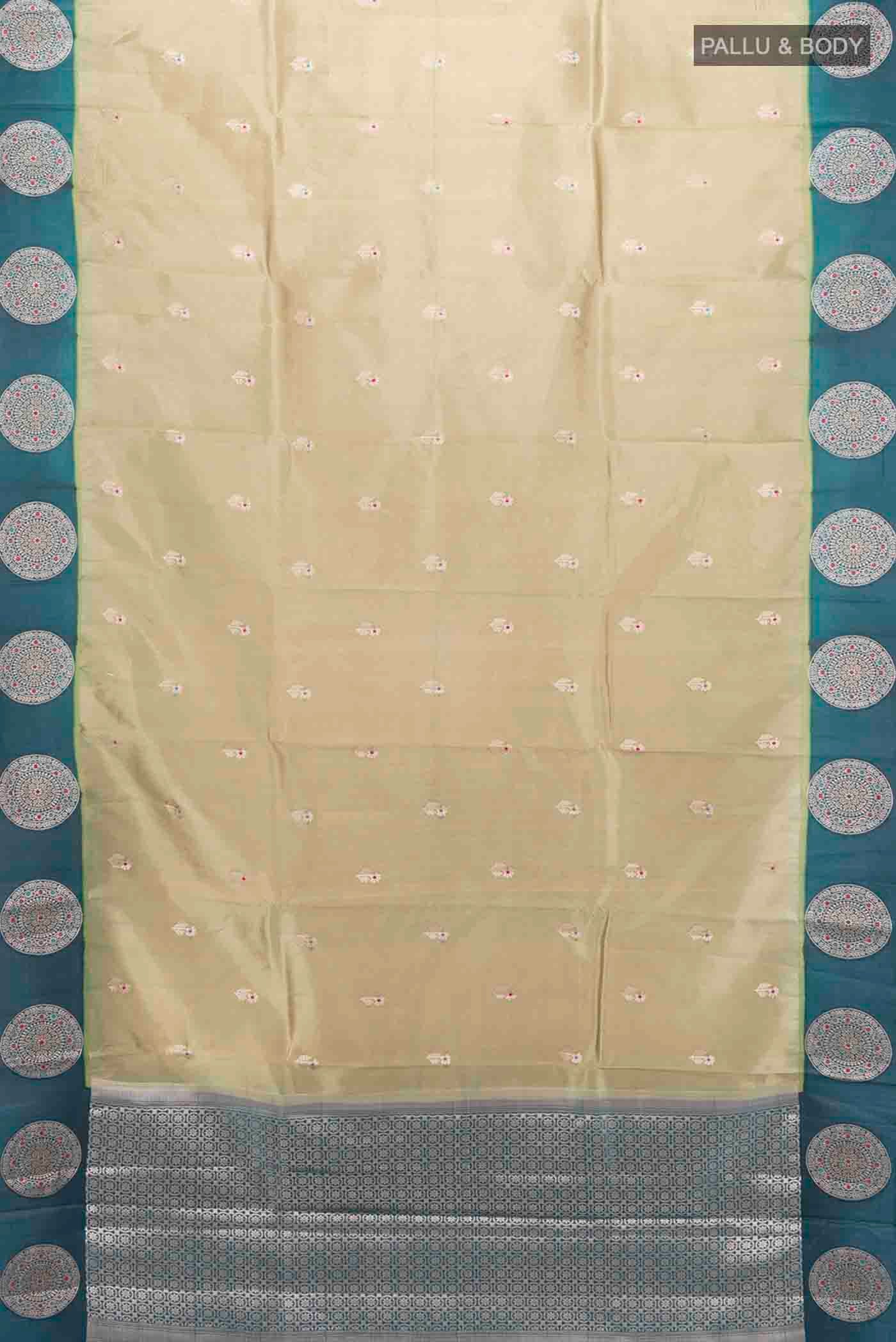 Light Green Banarasi Raw Silk Saree - Image 5