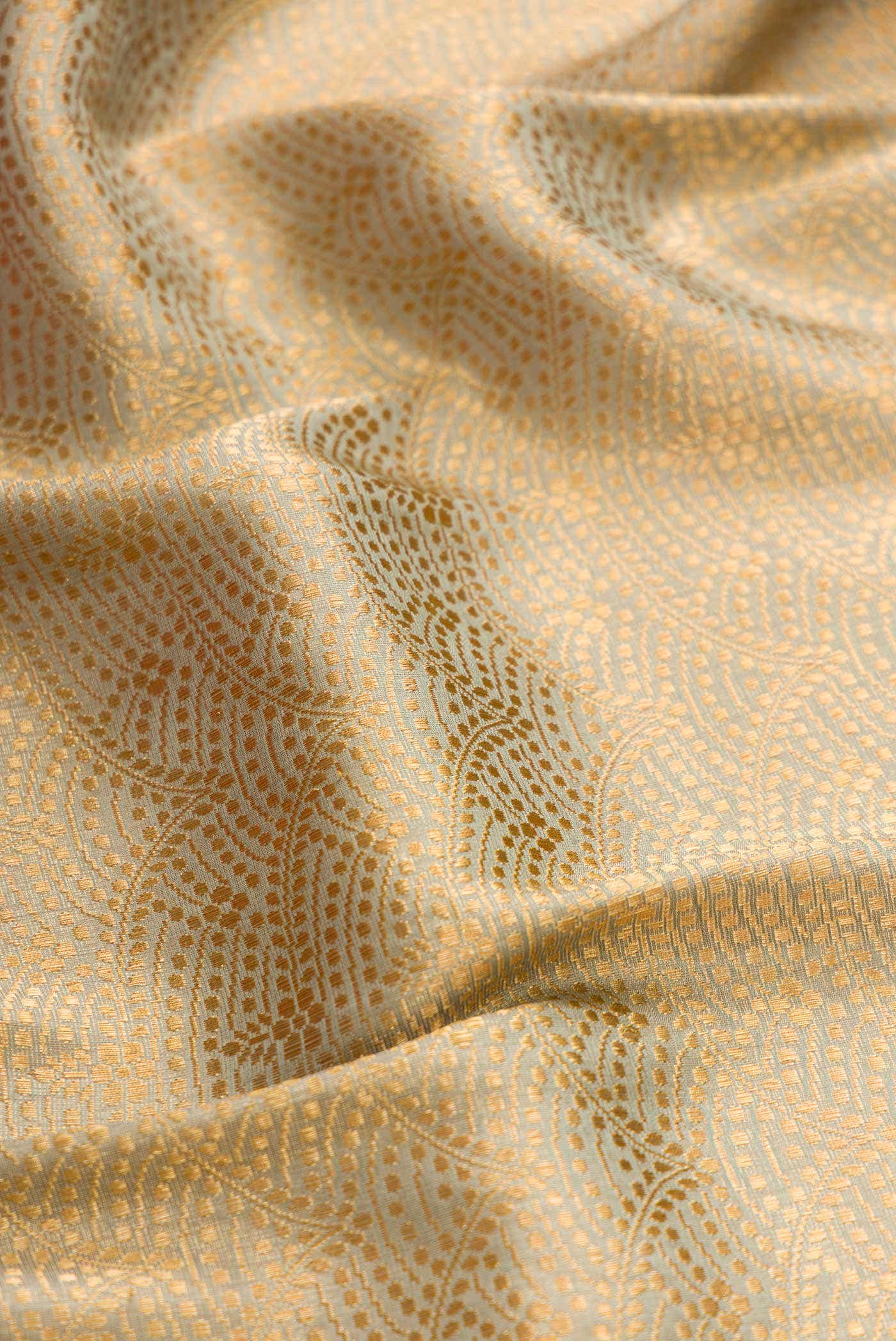 Pure Silk Pure Zari Light Green Banarasi Saree - Image 9