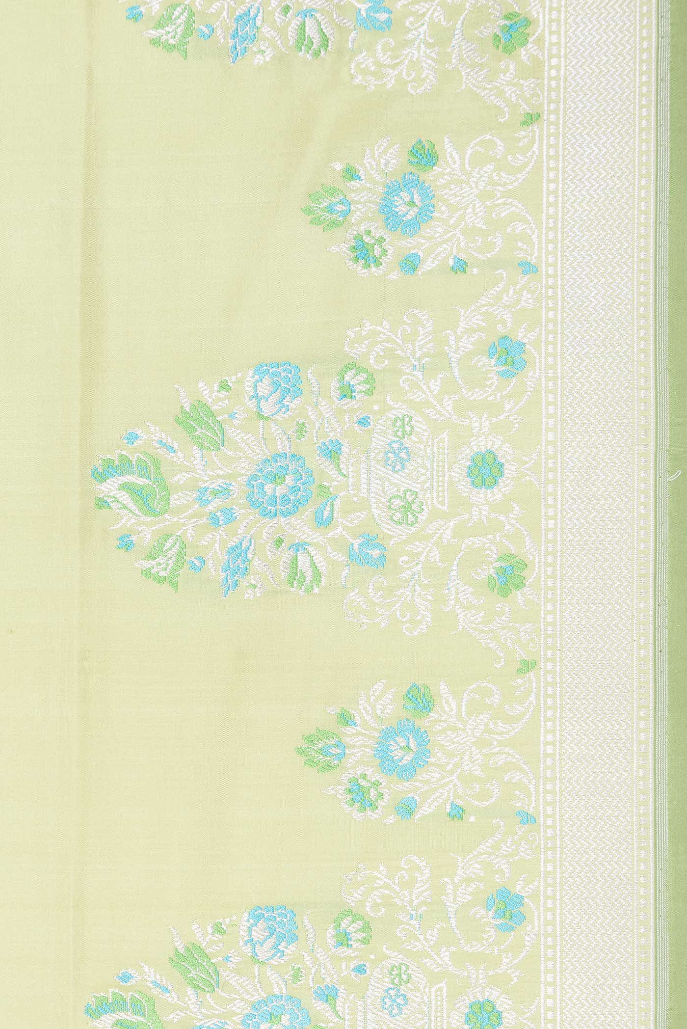 Light Green Banarasi Silk Saree - Image 6