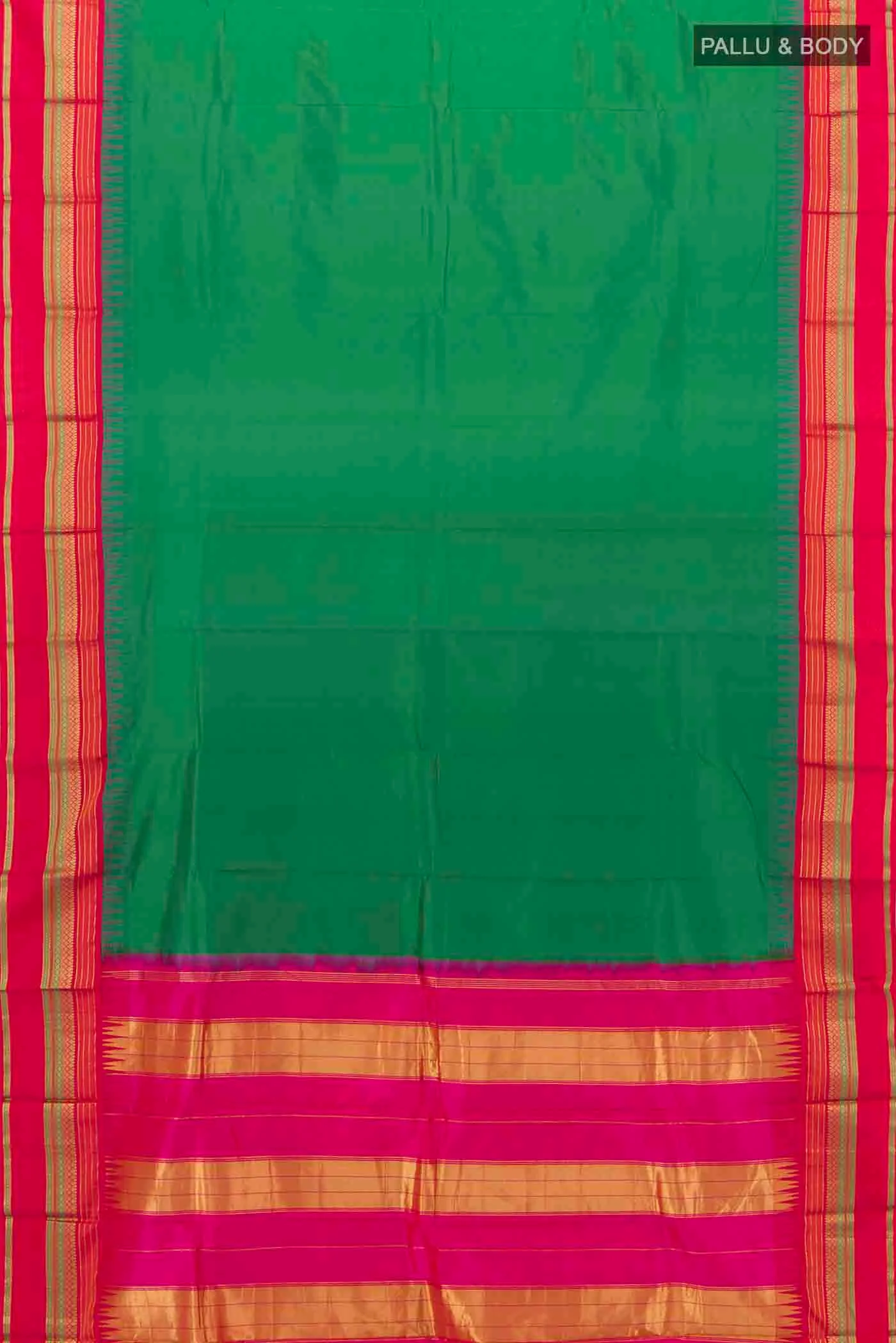Green Bangalore Silk - kadyal Saree - Image 5