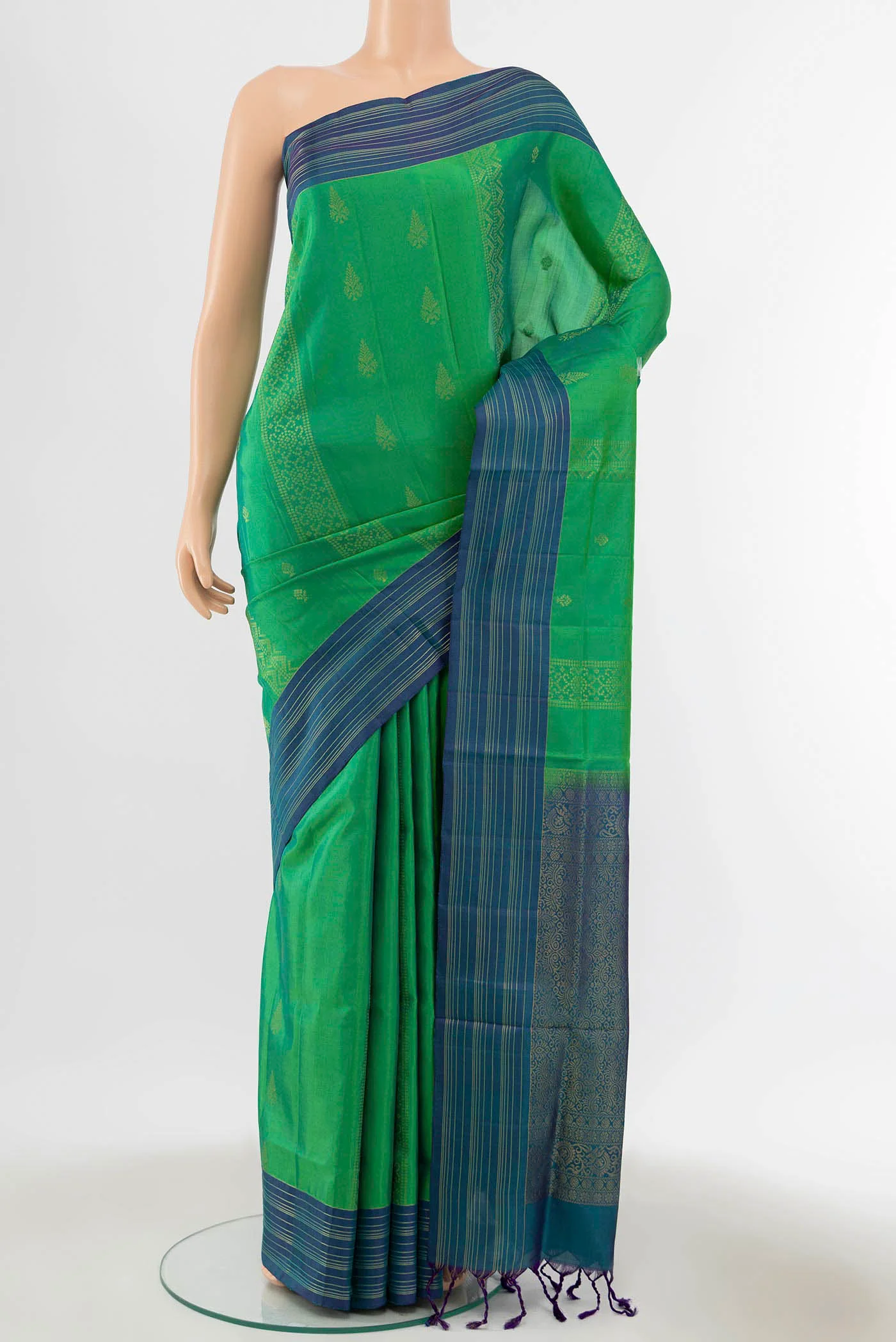Light Green Blended Soft Silk Saree