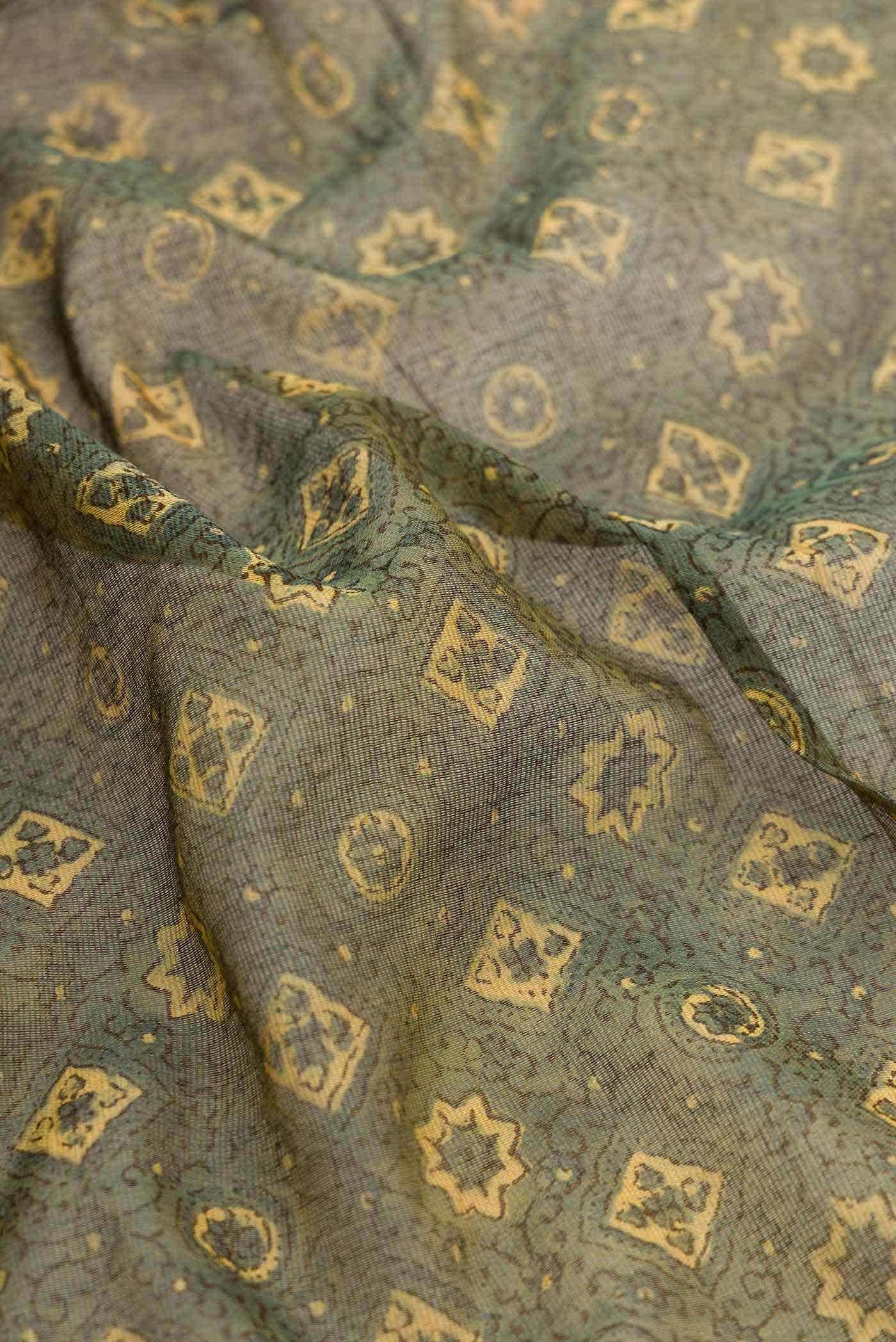 Light Green Chanderi Silk Saree - Image 2