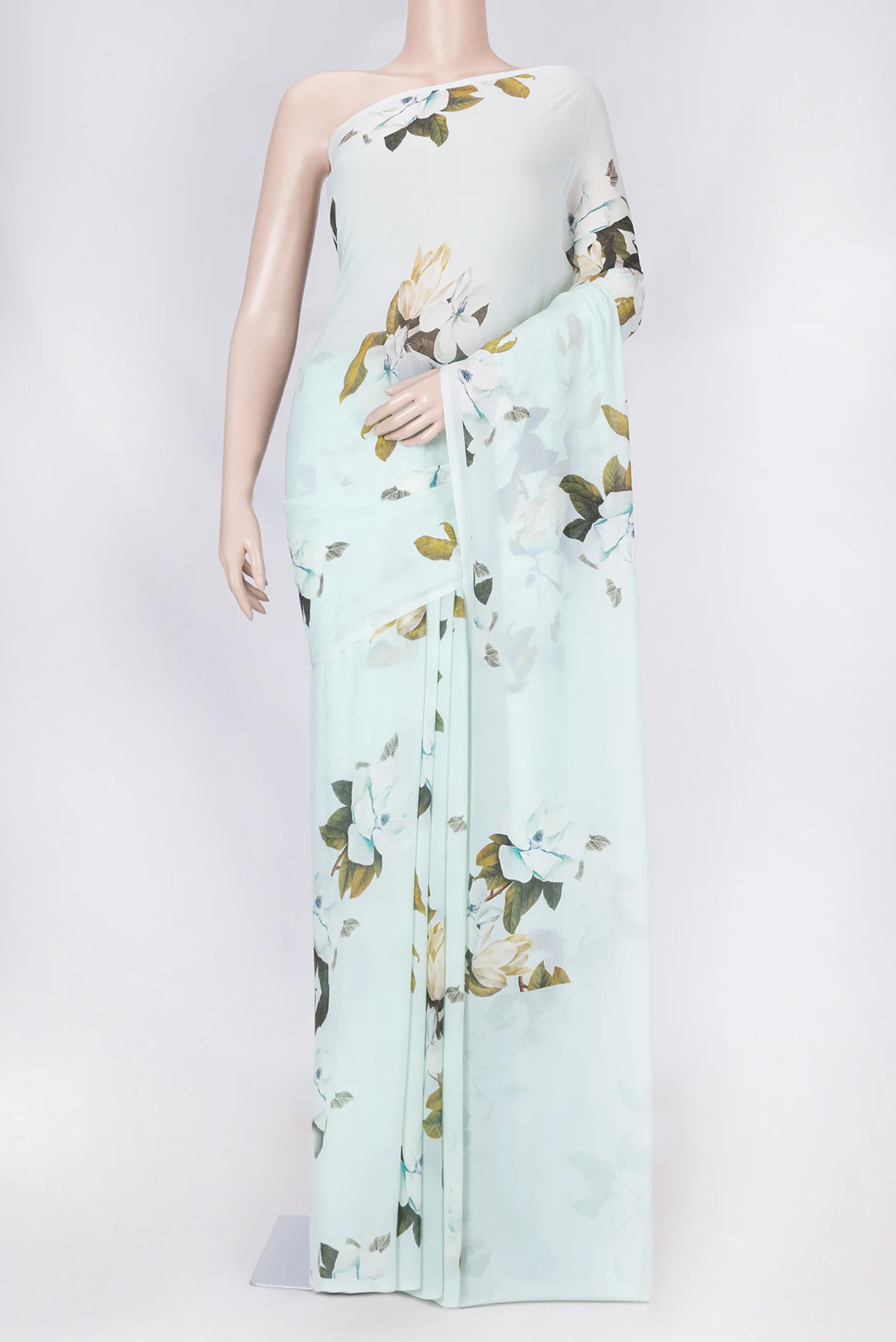 Light Green Dual Tone Mysore Chiffon Saree