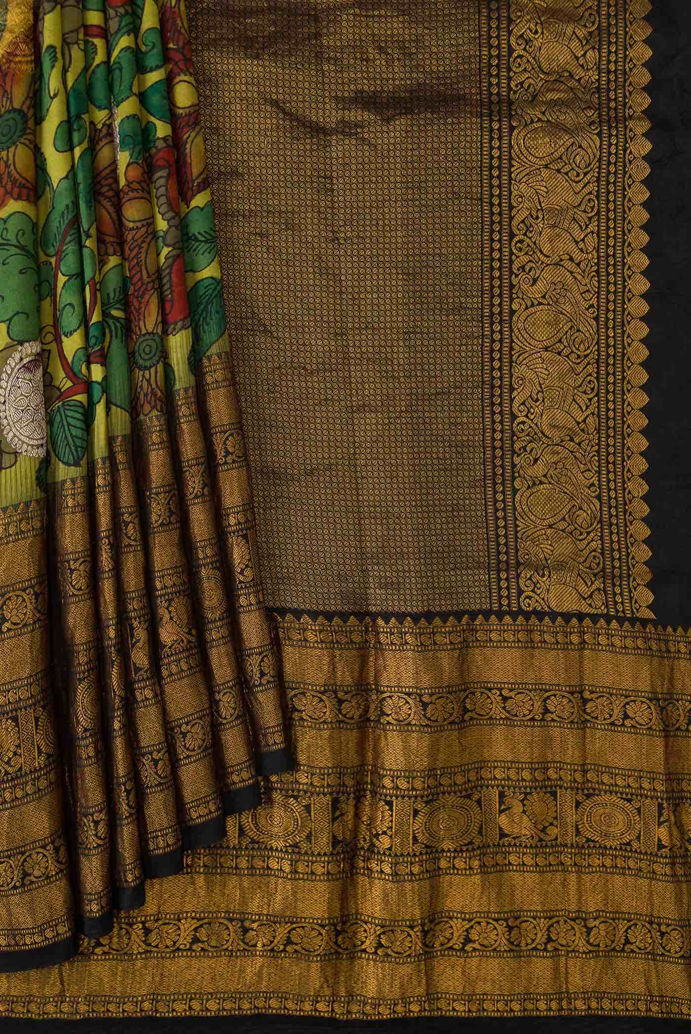 Light Green Kanchipuram Silk Saree - Image 2