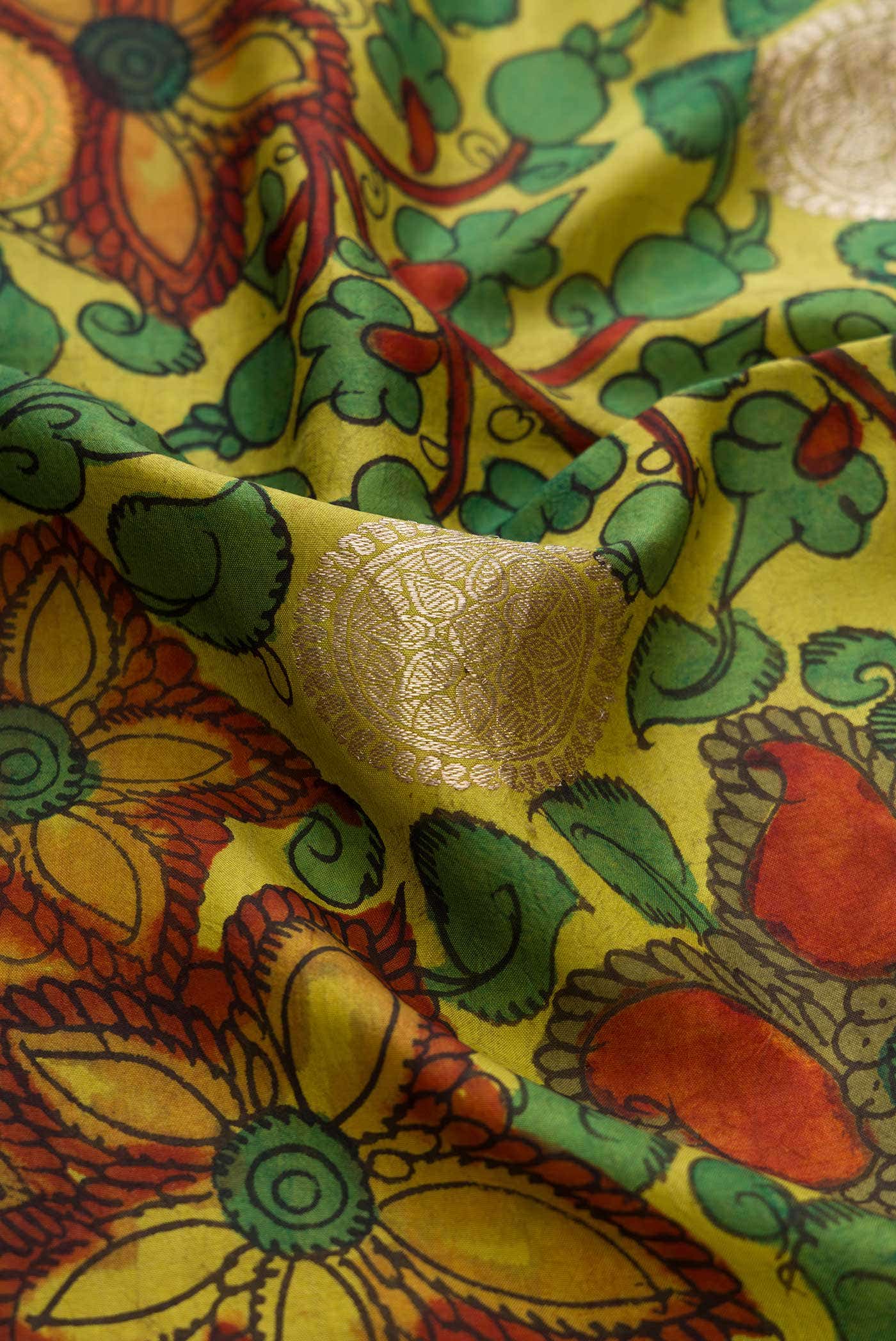 Light Green Kanchipuram Silk Saree - Image 3