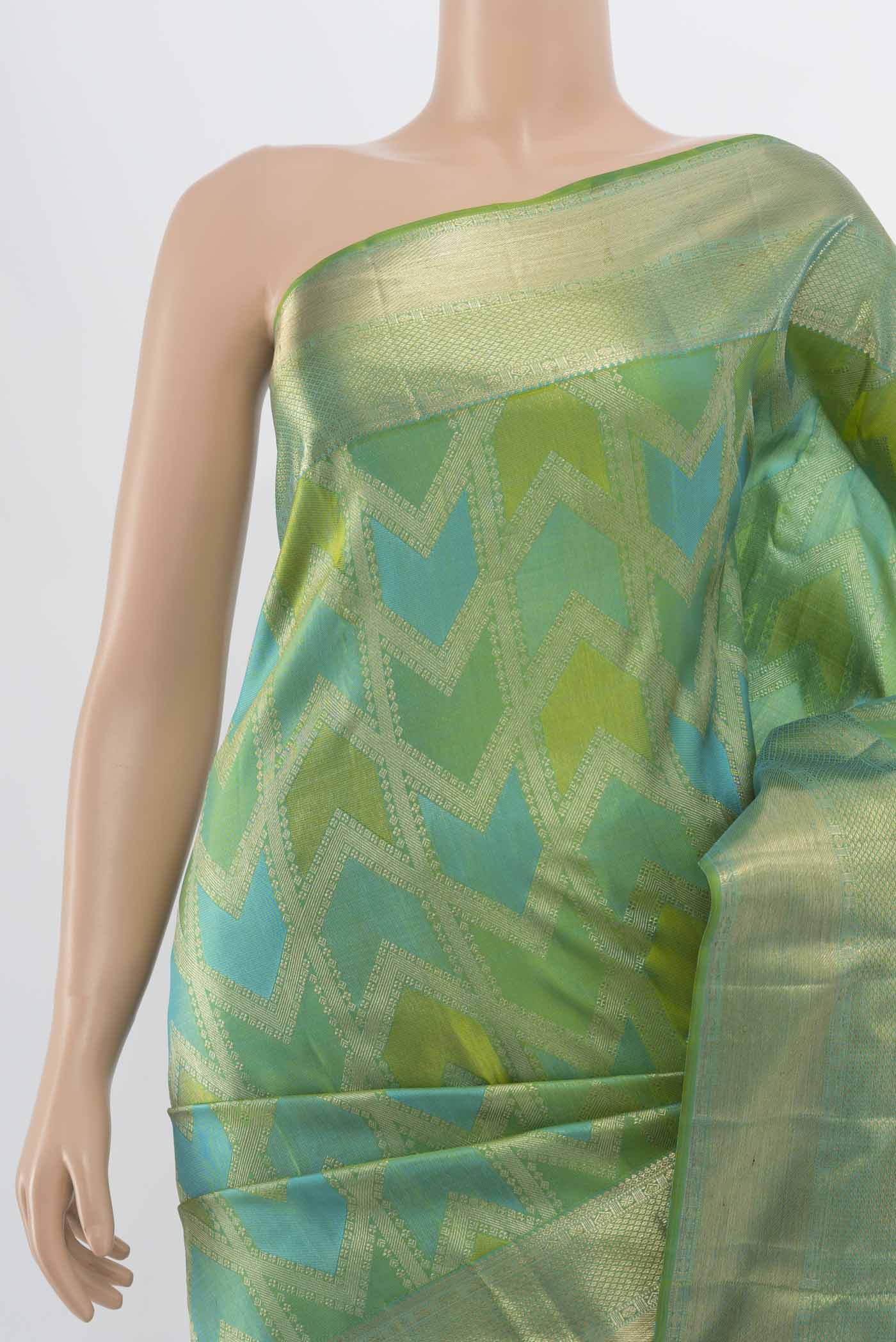 Multi Color Kanjivaram Silk Saree - Image 2