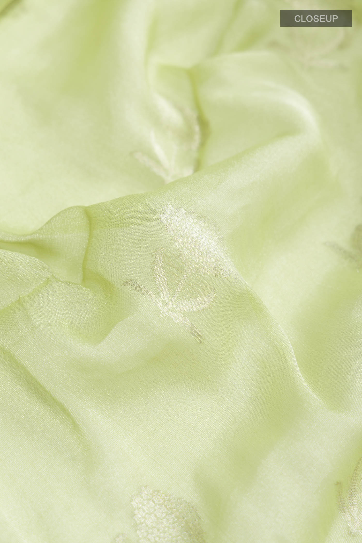 Light Green Mysore Georgette Saree - Image 2