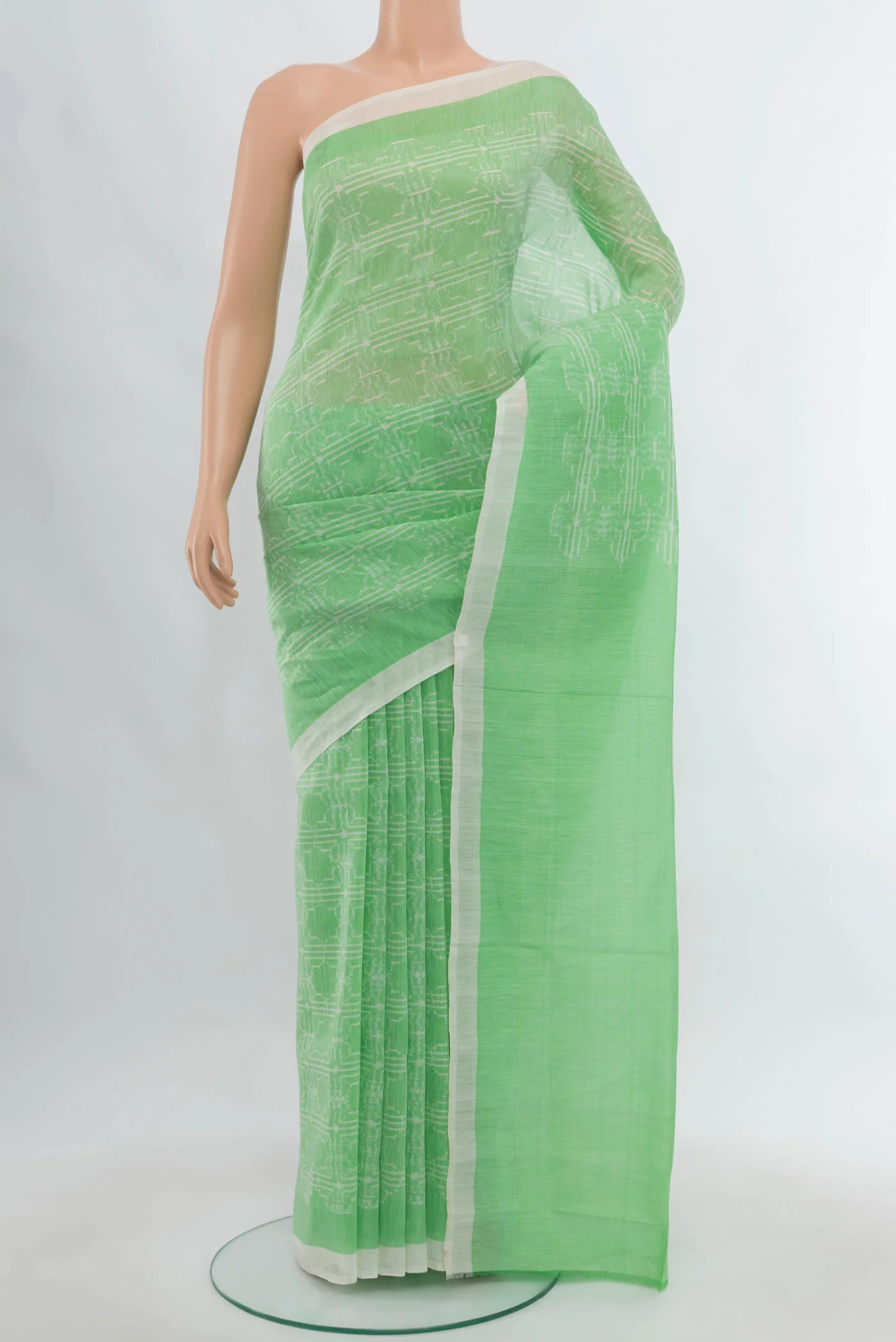 Pista Green Linen Saree