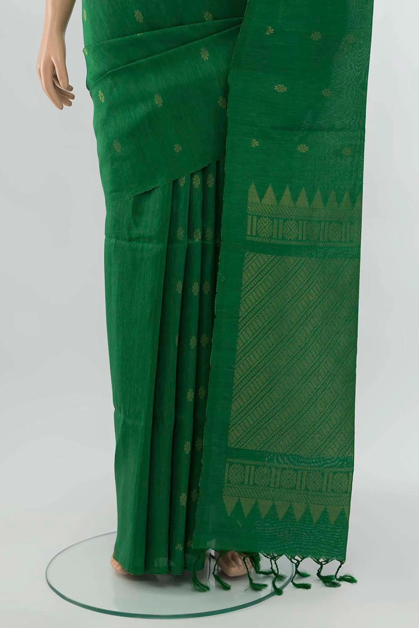 Light Green Soft Silk Saree - Image 3