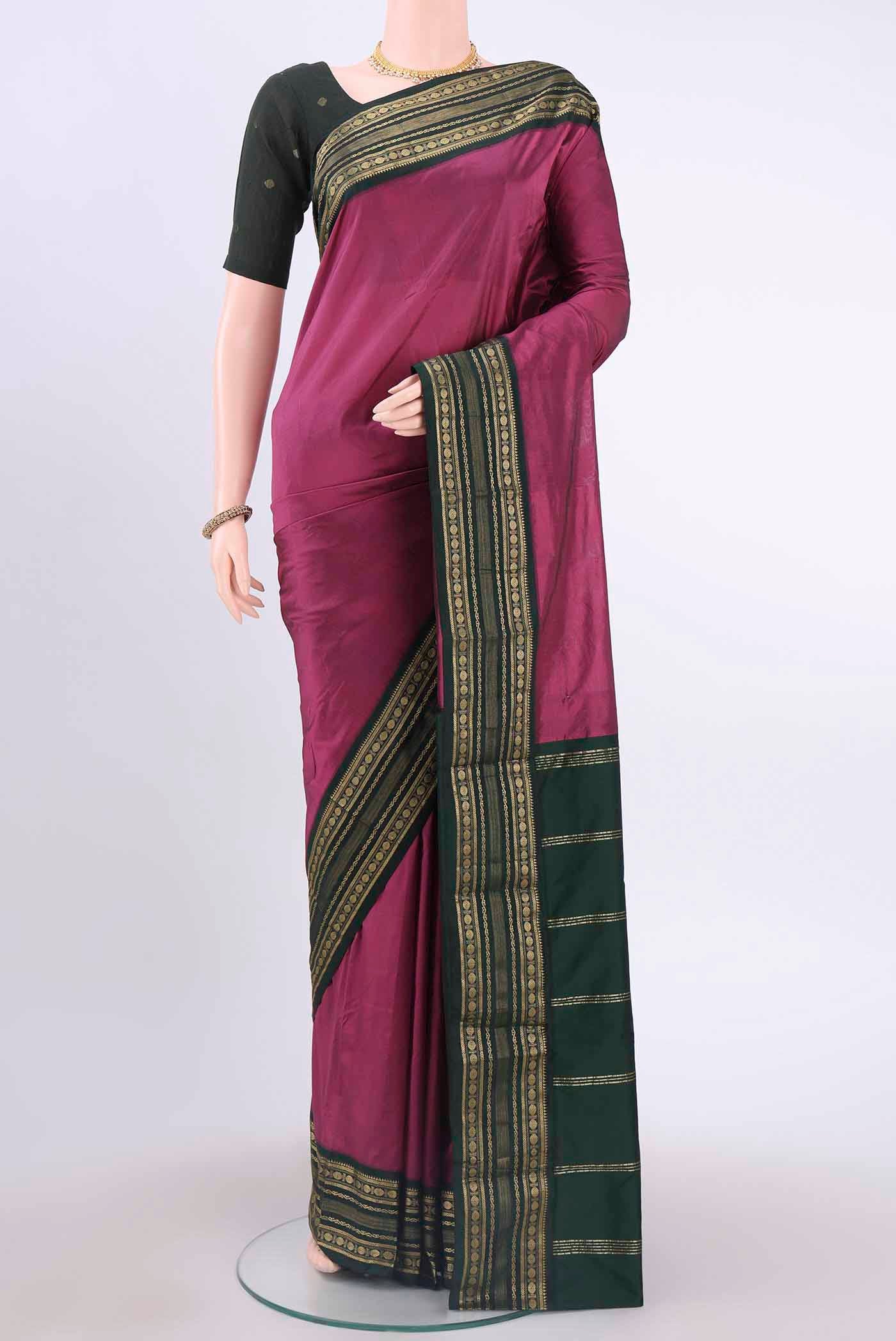 Light Magenta Blended Bangalore Silk Saree