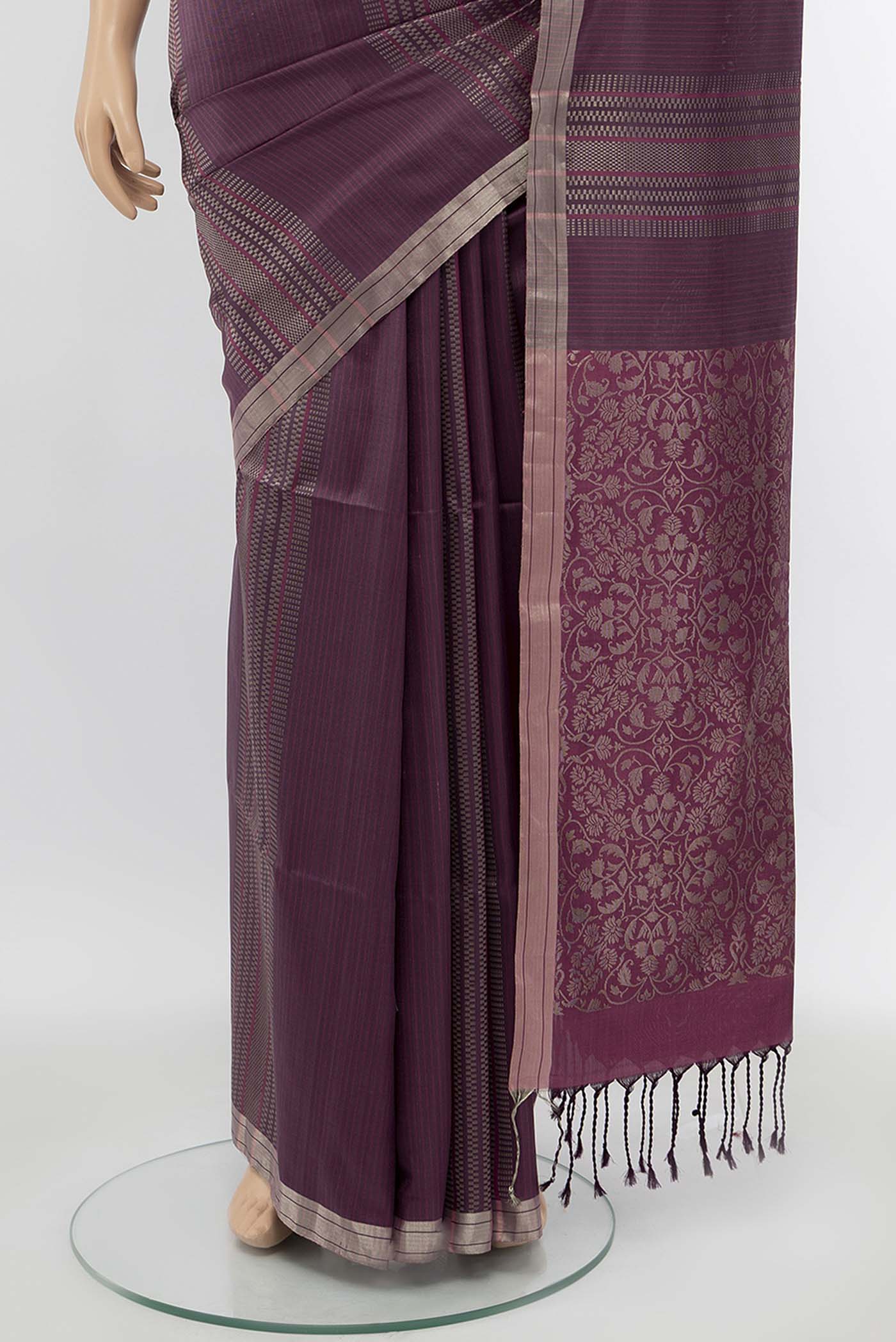 Light Magenta Soft Silk Saree - Image 3