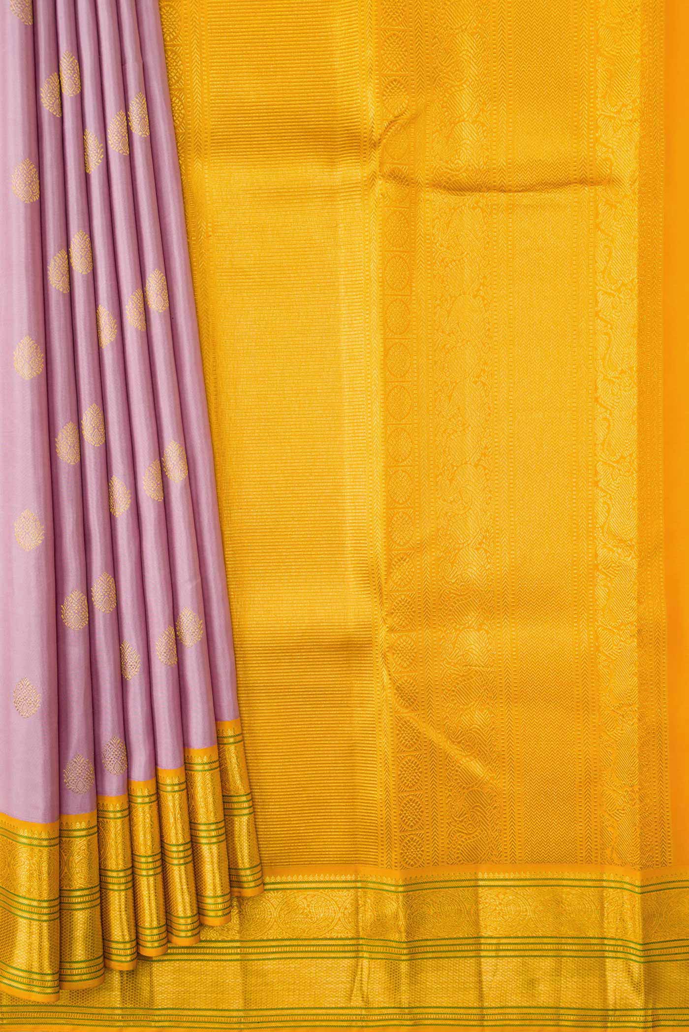 Lilac Dual Tone Kanchipuram Silk Saree - Image 4