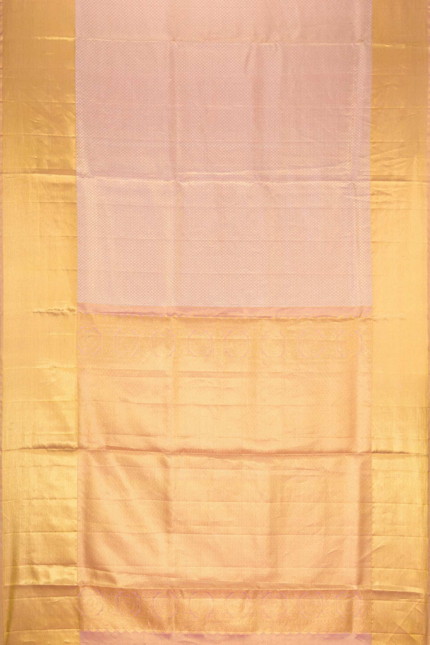 Rose Gold Dual Tone Kanjivaram Tissue Silk Saree - Image 6