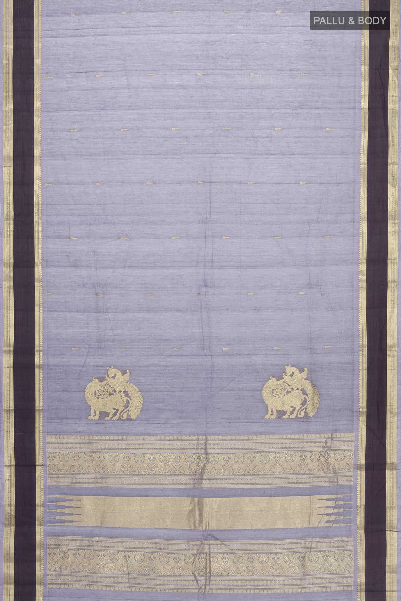 Lilac Kanchi Cotton Saree - Image 3