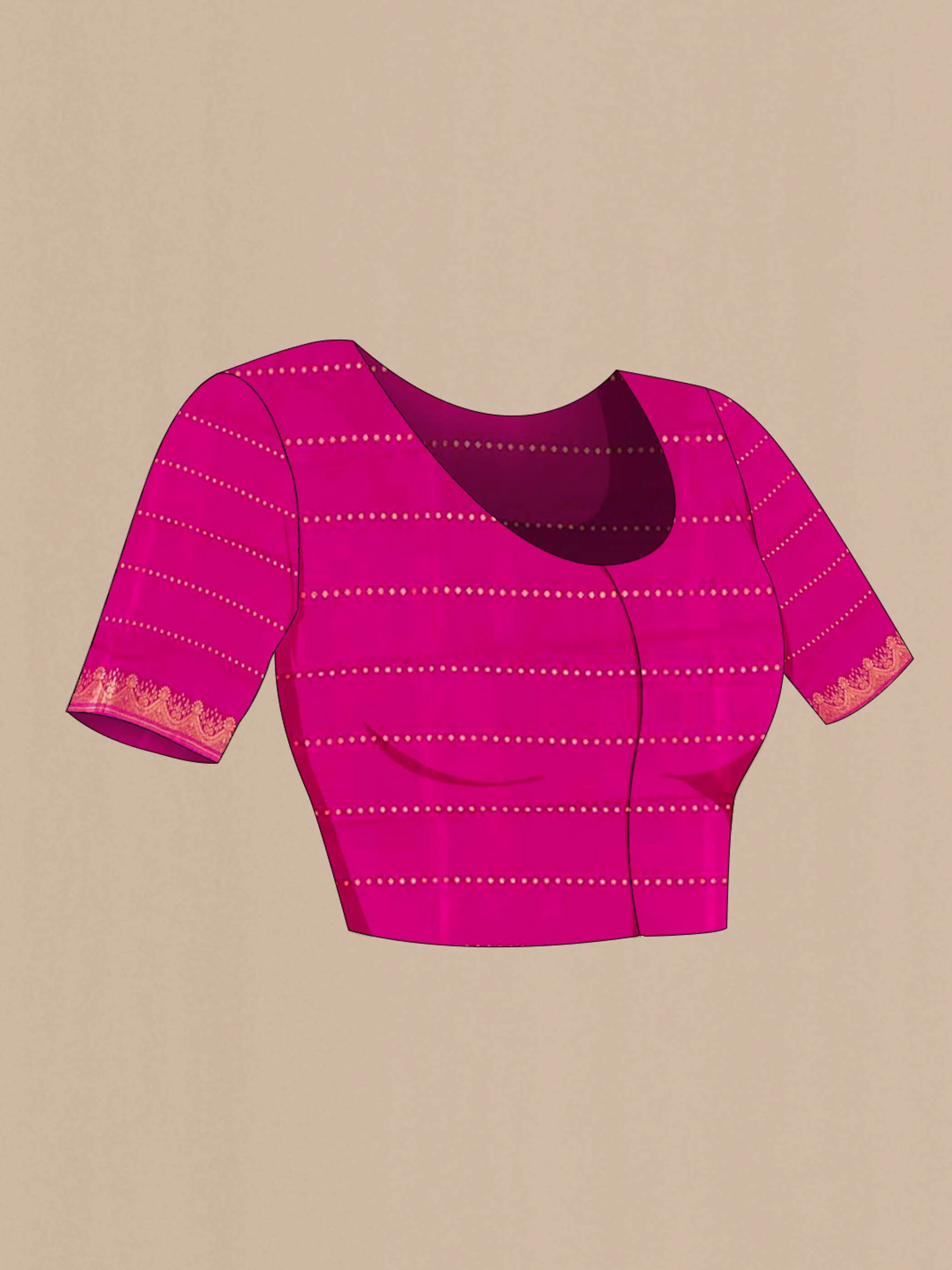 Magenta Banarasi Katan Silk Saree - Image 4