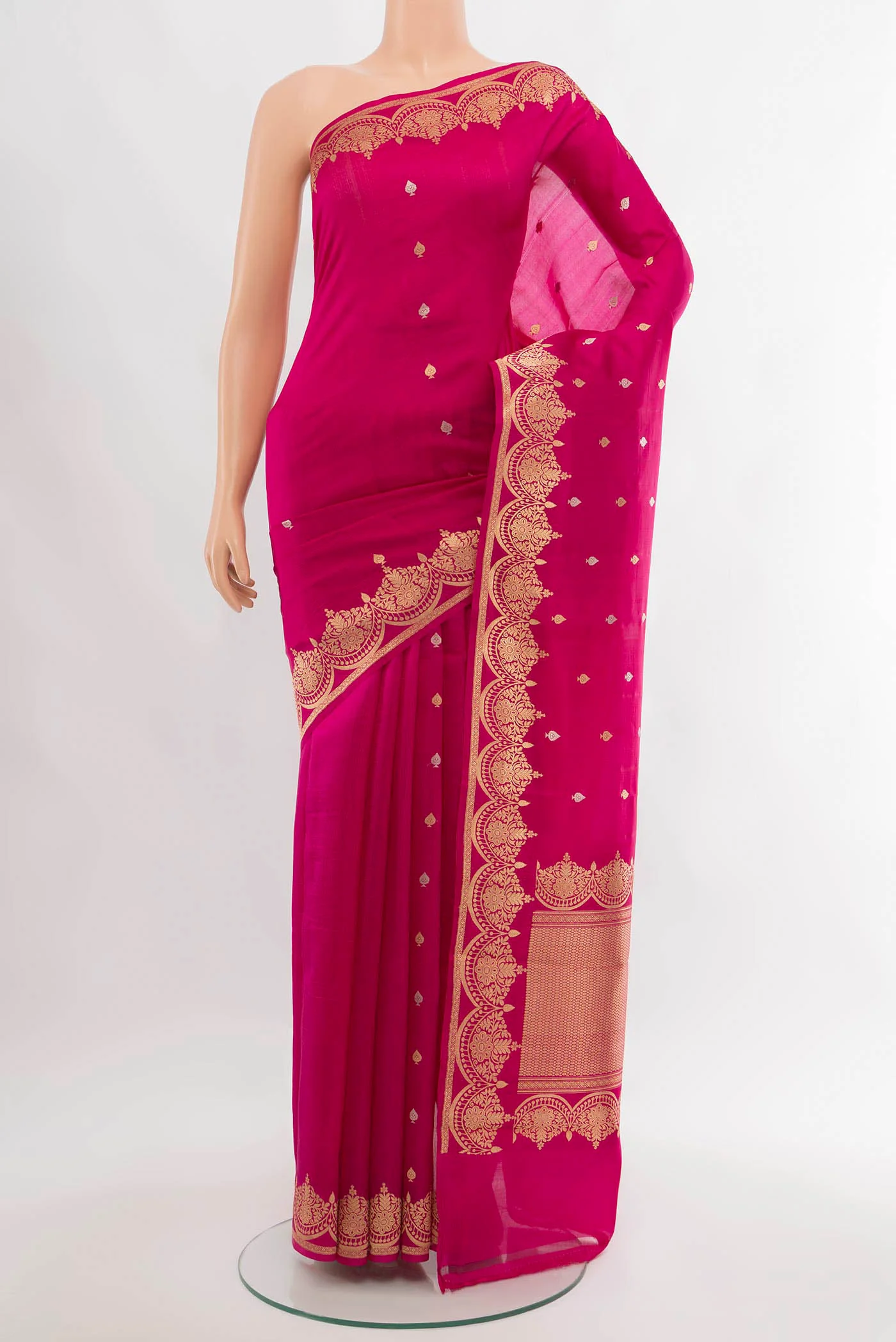 Magenta Banarasi Katan Silk Saree