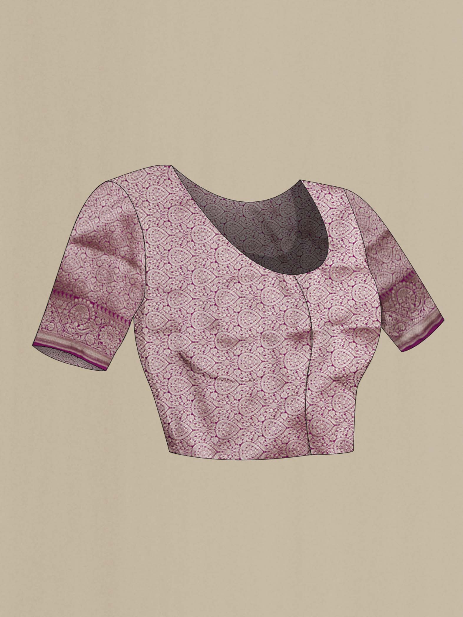 Magenta Banarasi Silk Saree - Image 5