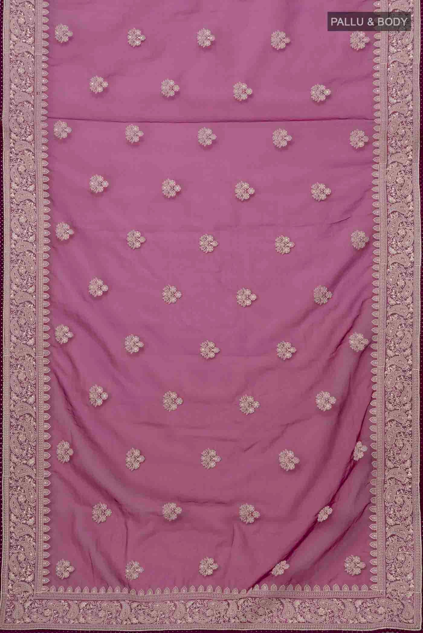 Magenta Blended Organza Silk Saree - Image 3
