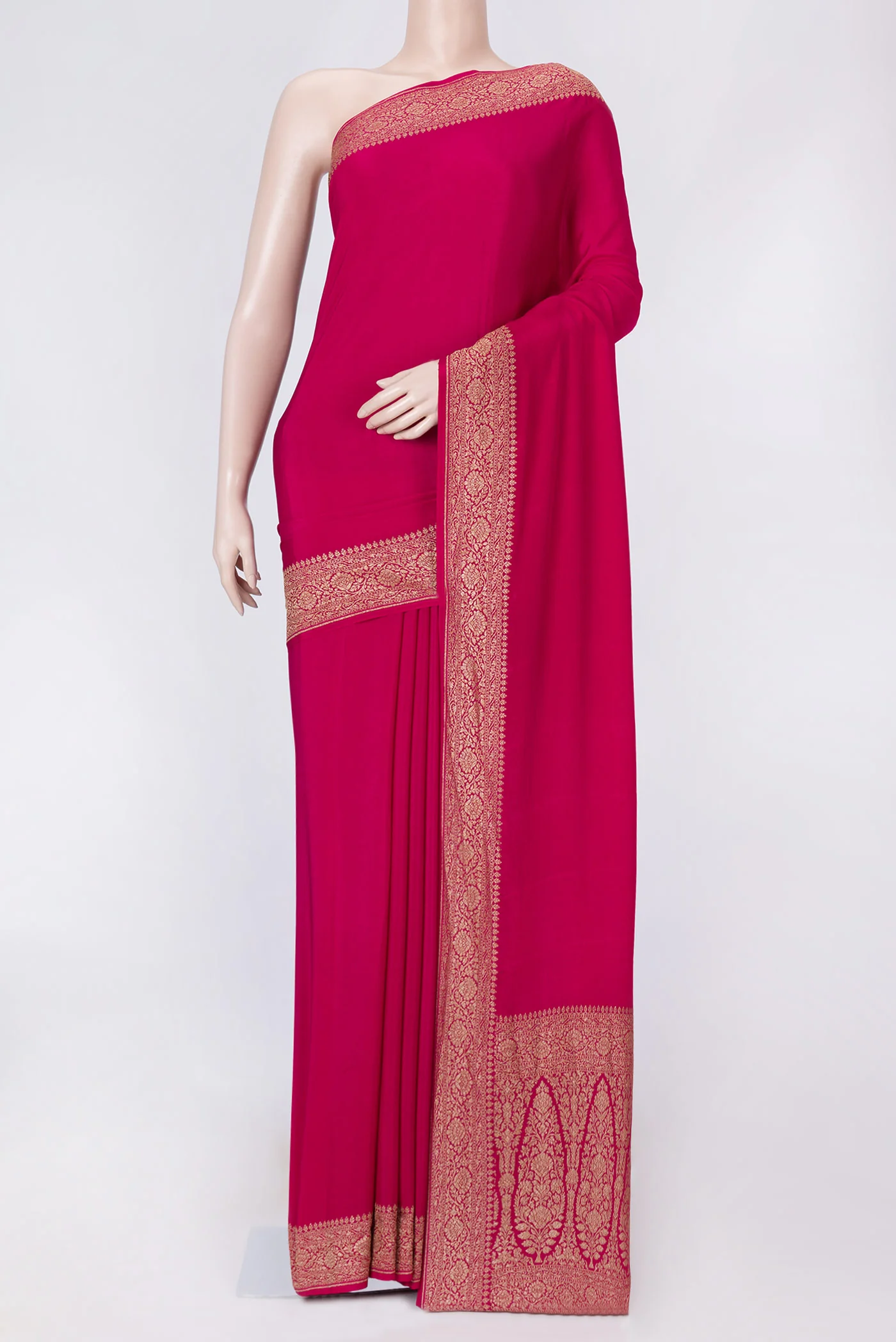 Magenta Dual Tone Banarasi Georgette Saree