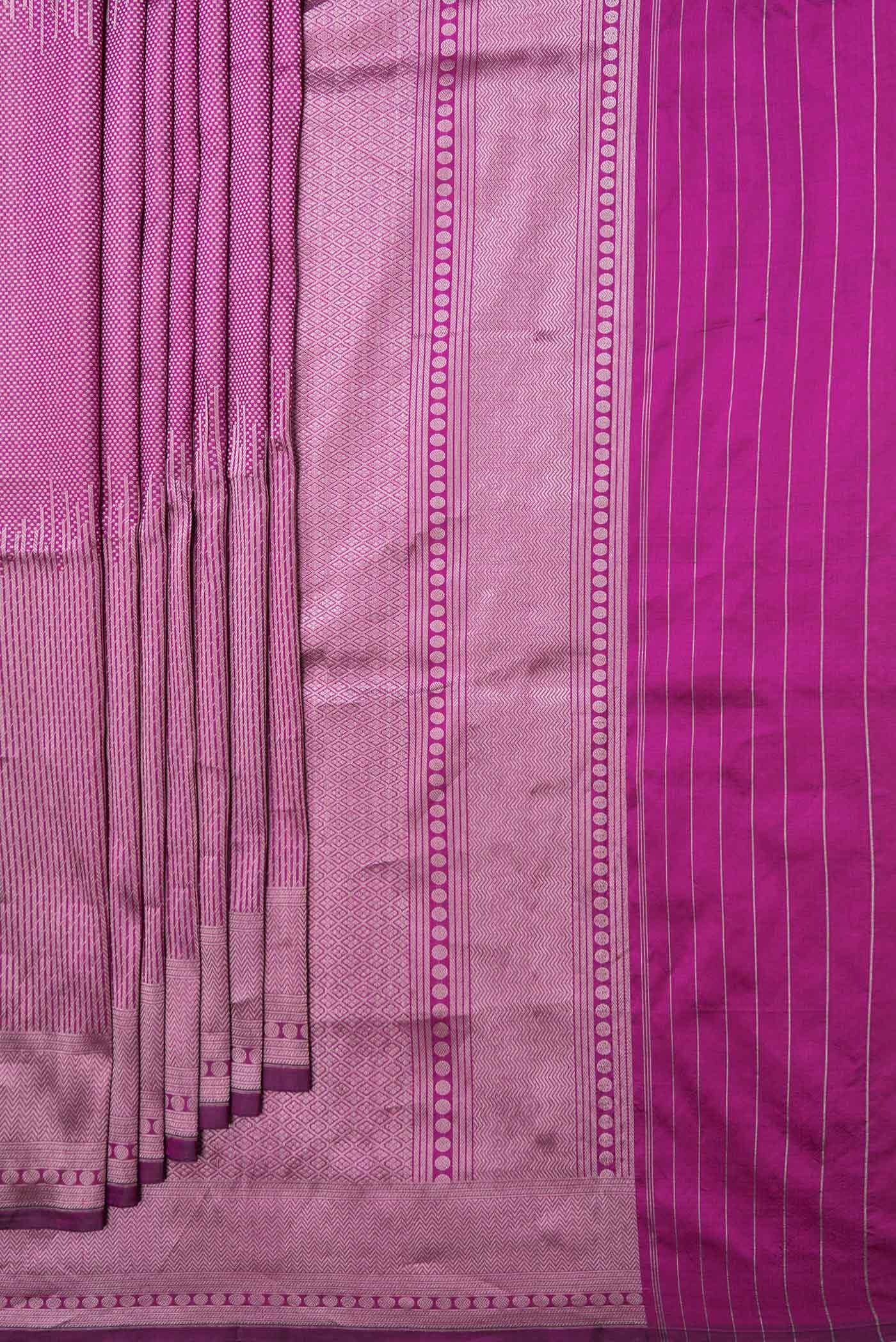 Magenta Dual Tone Banarasi Saree - Image 4
