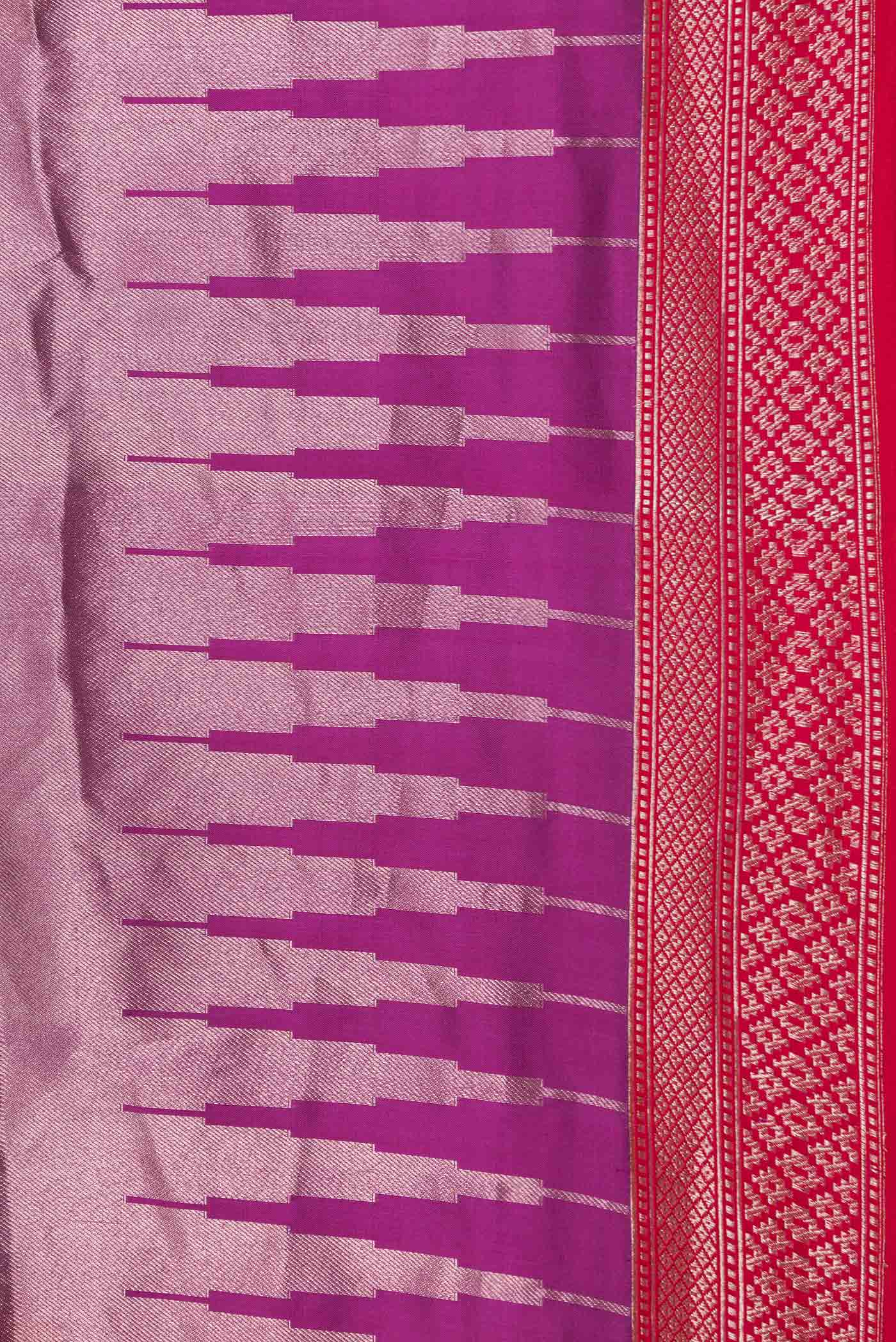 Violet Banarasi Silk Saree - Image 3
