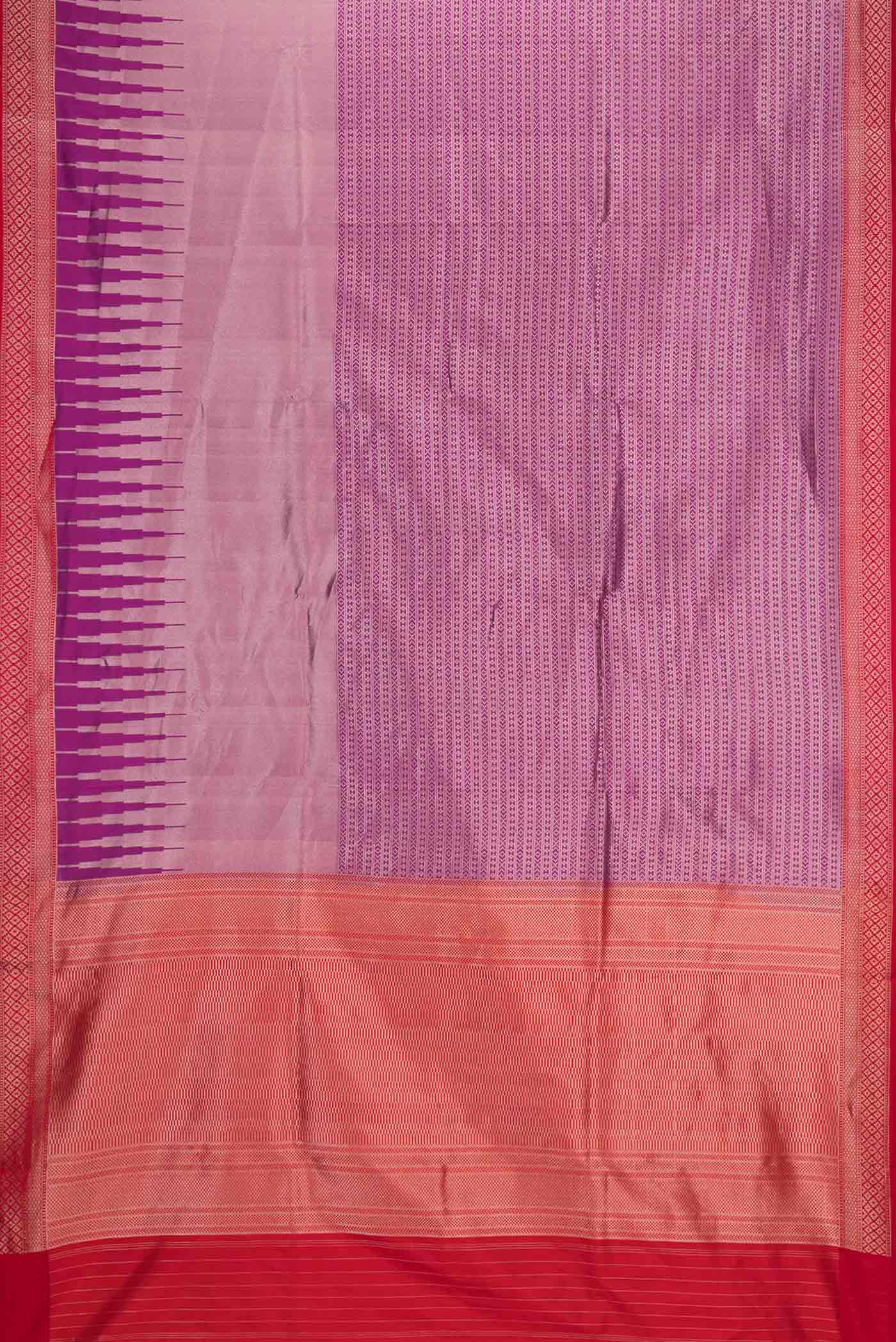 Violet Banarasi Silk Saree - Image 6