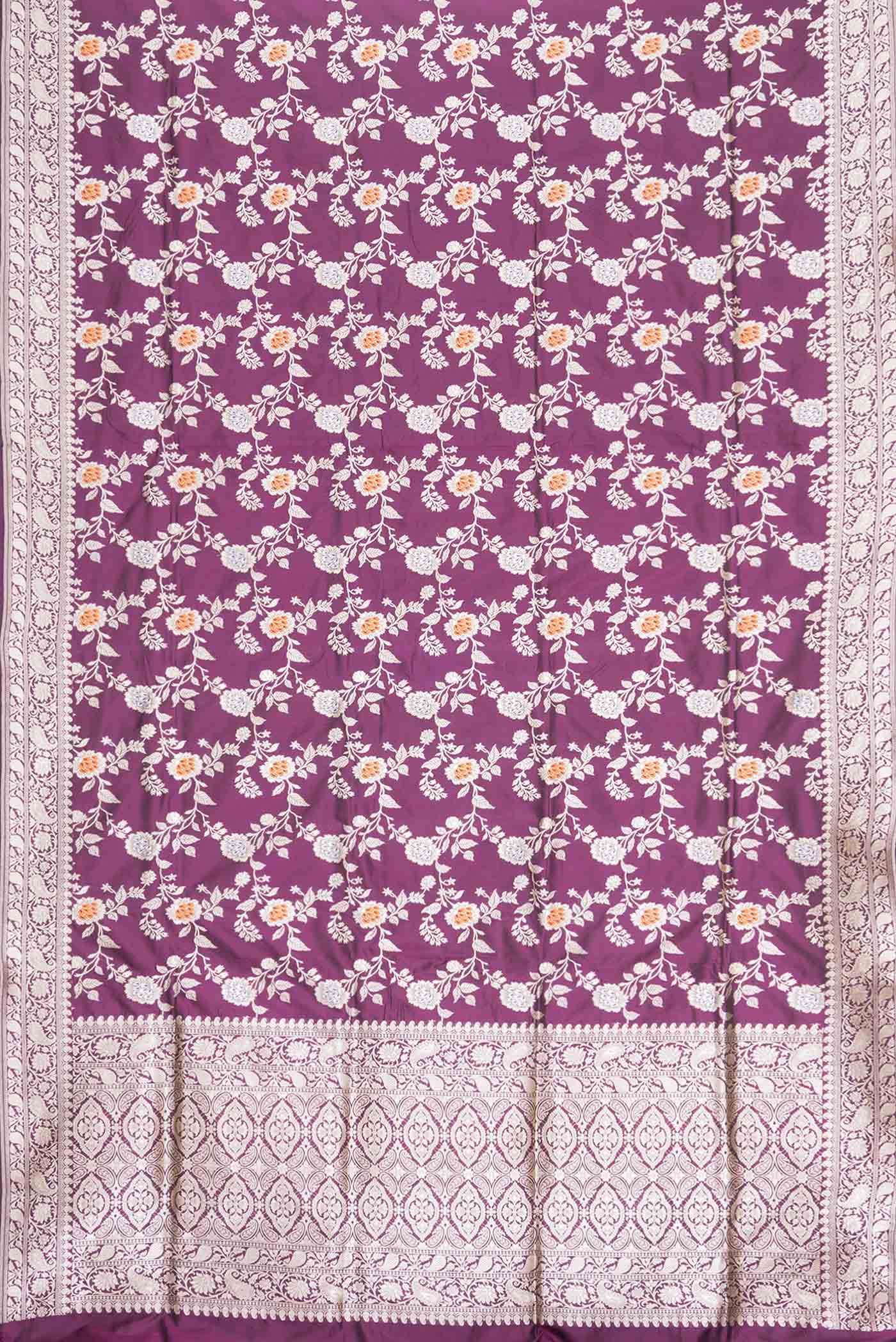 Purple Banarasi Silk Saree - Image 6